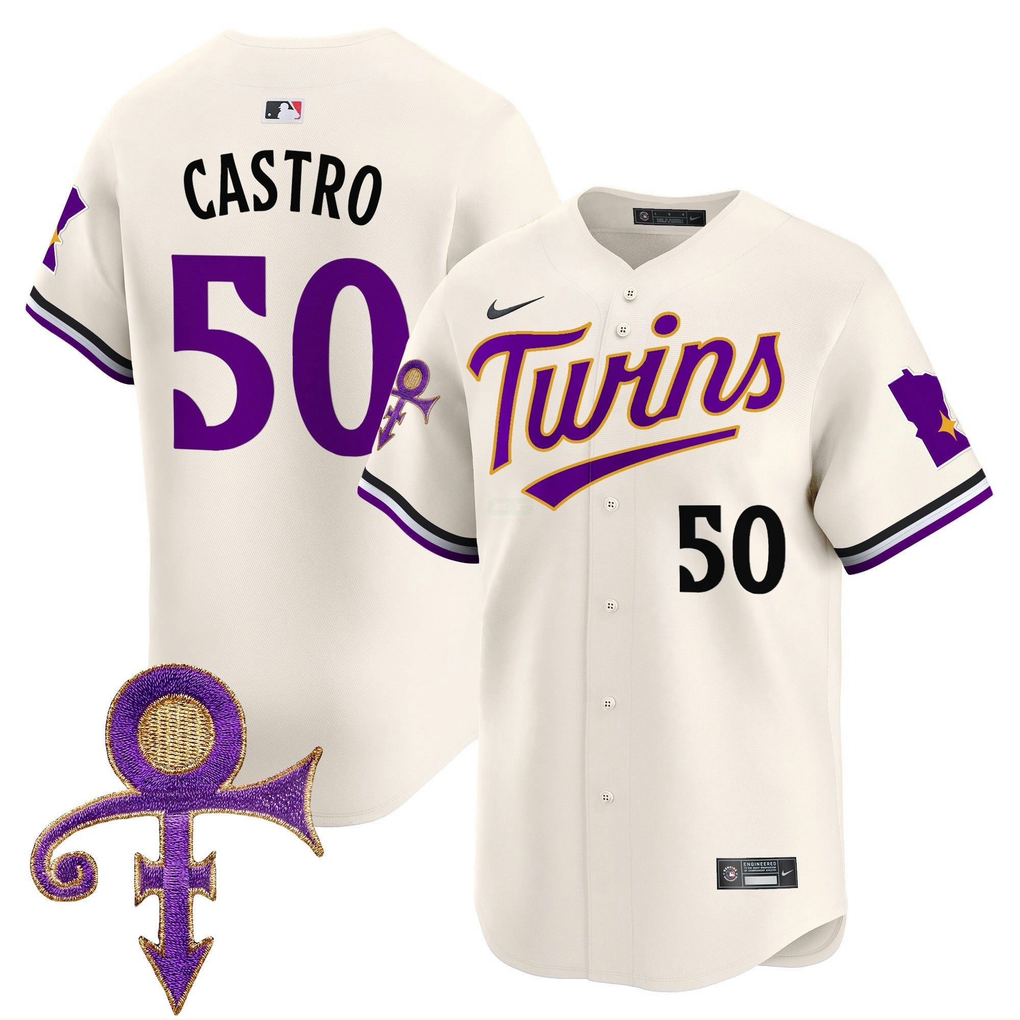 Camisa MLB Men’s Minnesota Prince Patch Vapor Premier Limited Jersey V3