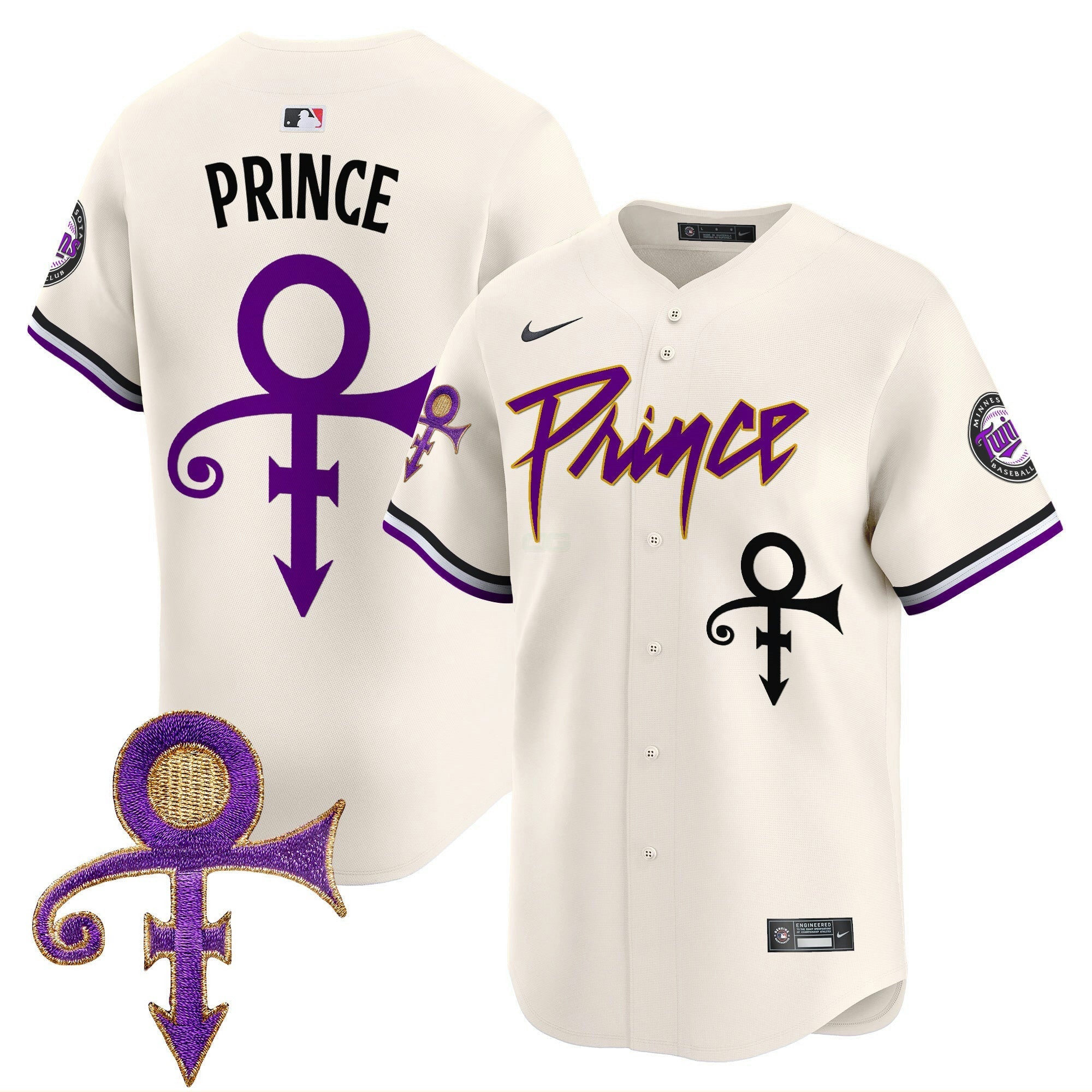Camisa MLB Men’s Minnesota Prince Patch Vapor Premier Limited Jersey V4