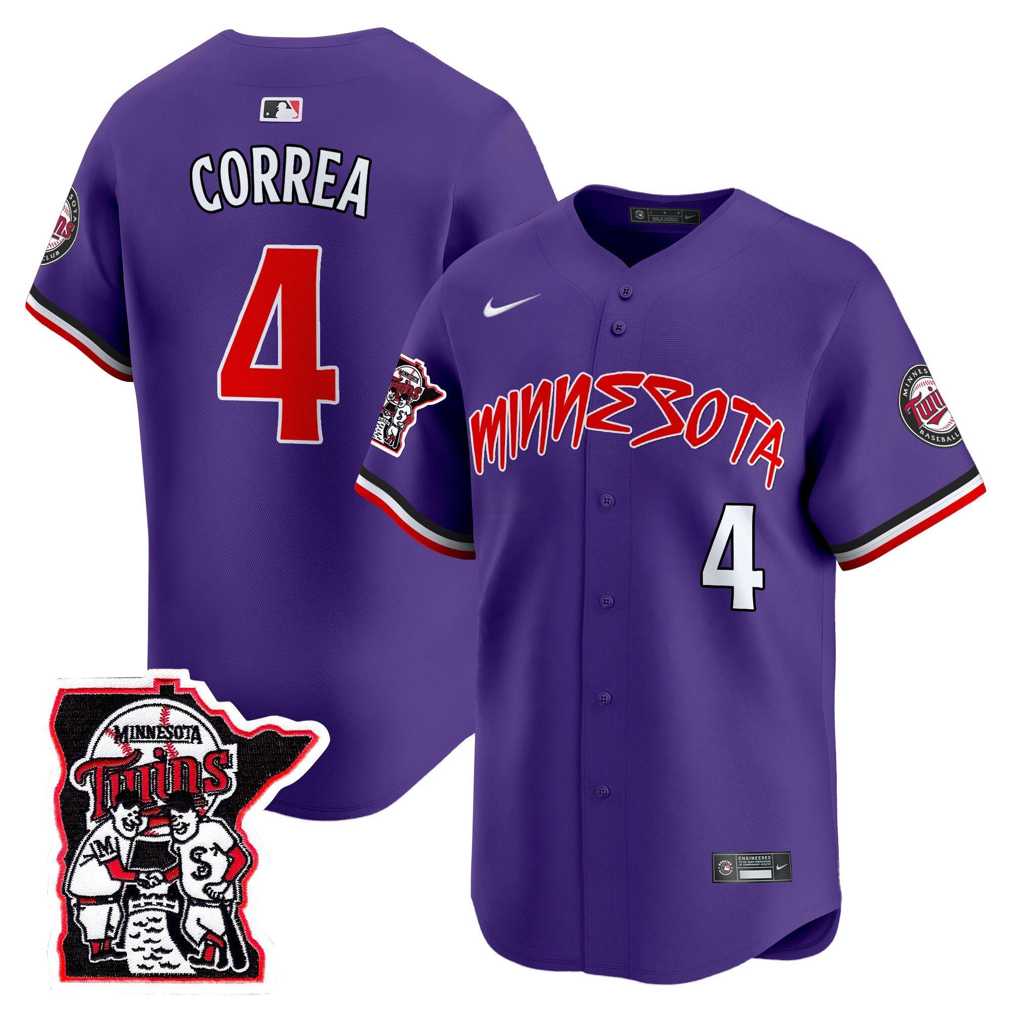 Camisa MLB Men’s Minnesota Shaking Hands Patch Vapor Premier Limited Jersey