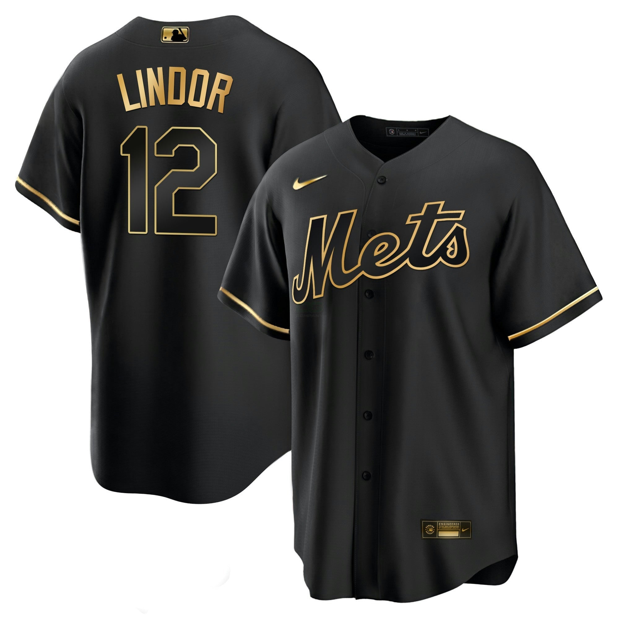 Camisa MLB Men’s New York Black Limited & Dourada Jersey