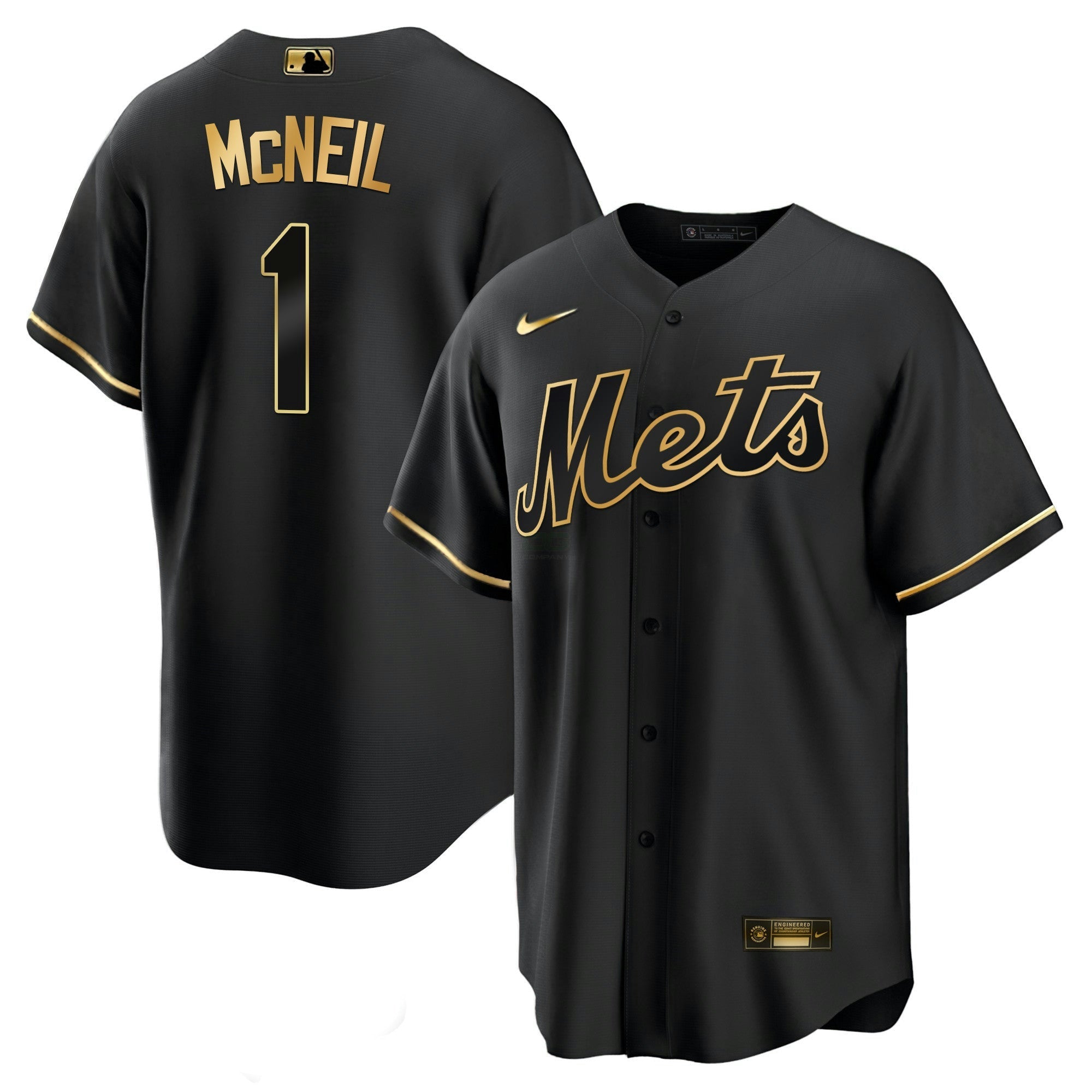 Camisa MLB Men’s New York Black Limited & Dourada Jersey