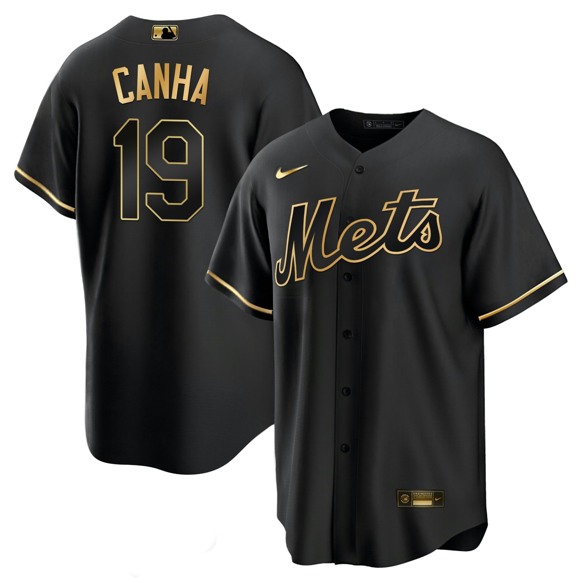 Camisa MLB Men’s New York Black Limited & Dourada Jersey