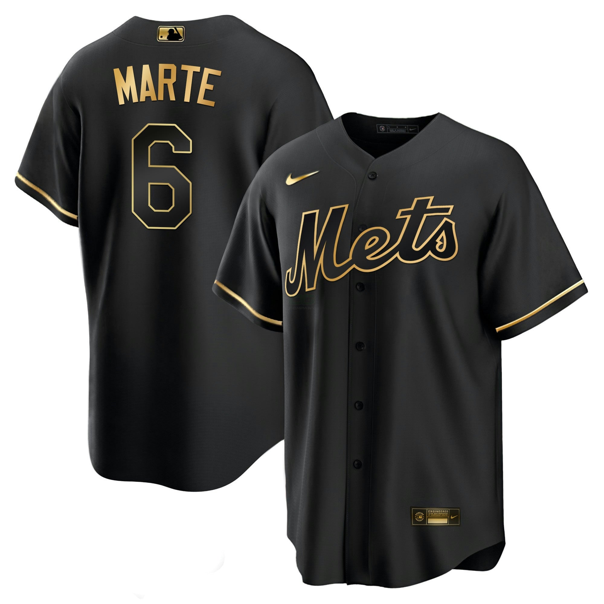 Camisa MLB Men’s New York Black Limited & Dourada Jersey