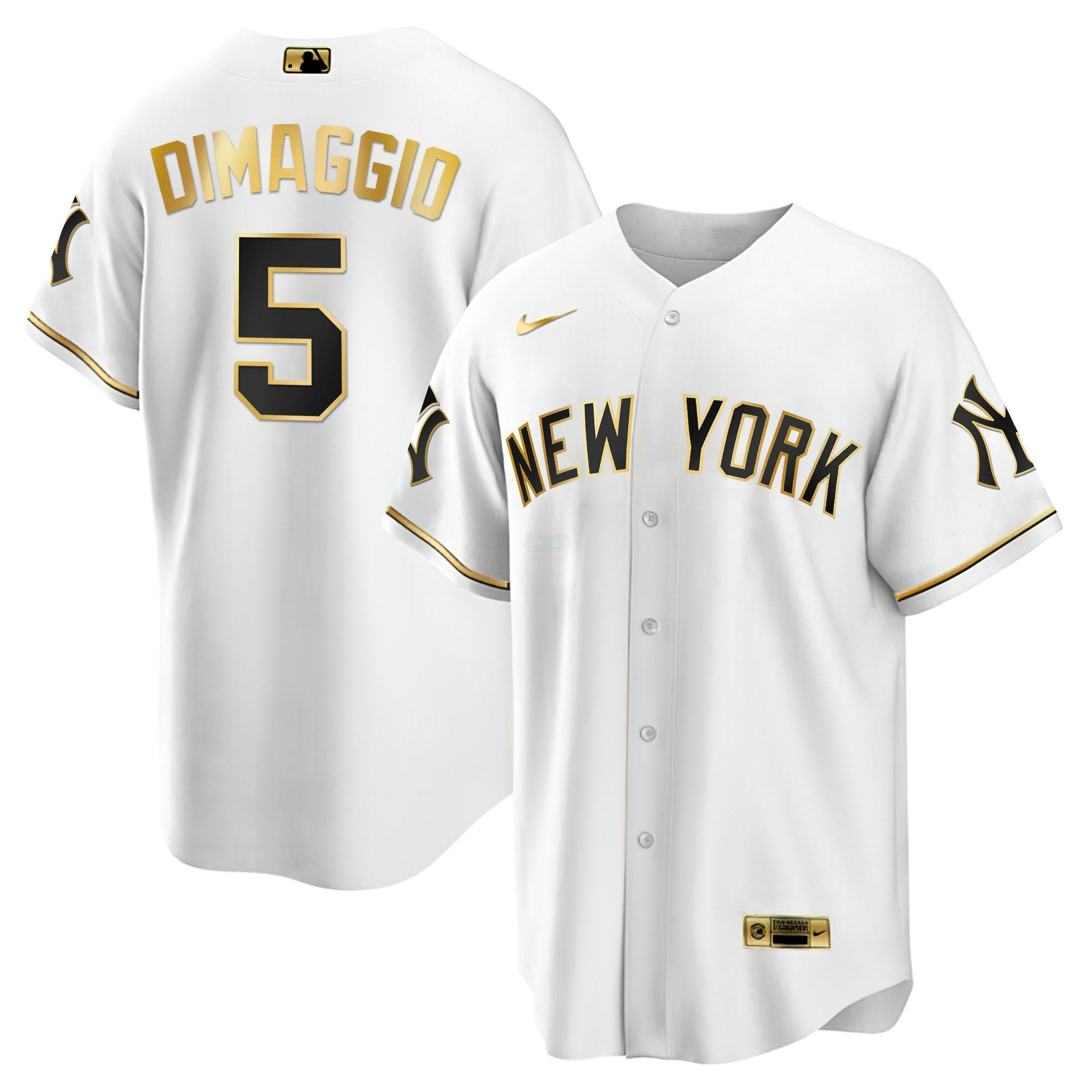 Camisa MLB Men’s New York Branca Dourada & Preta Dourada Jersey