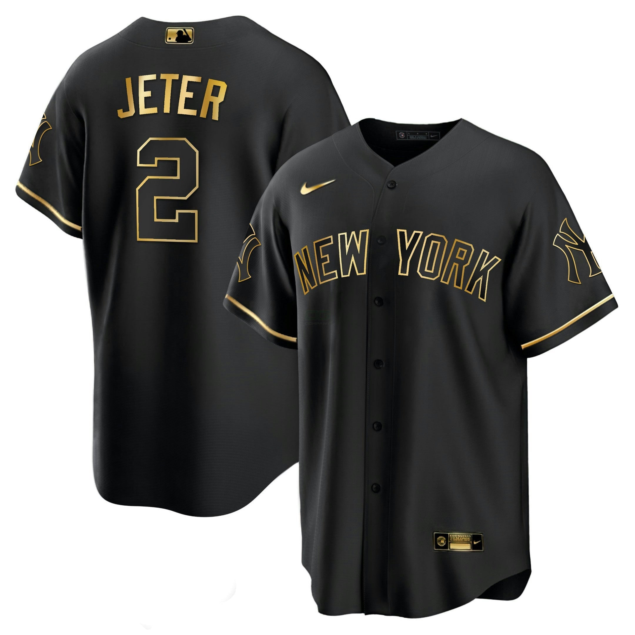 Camisa MLB Men’s New York Branca Dourada & Preta Dourada Jersey