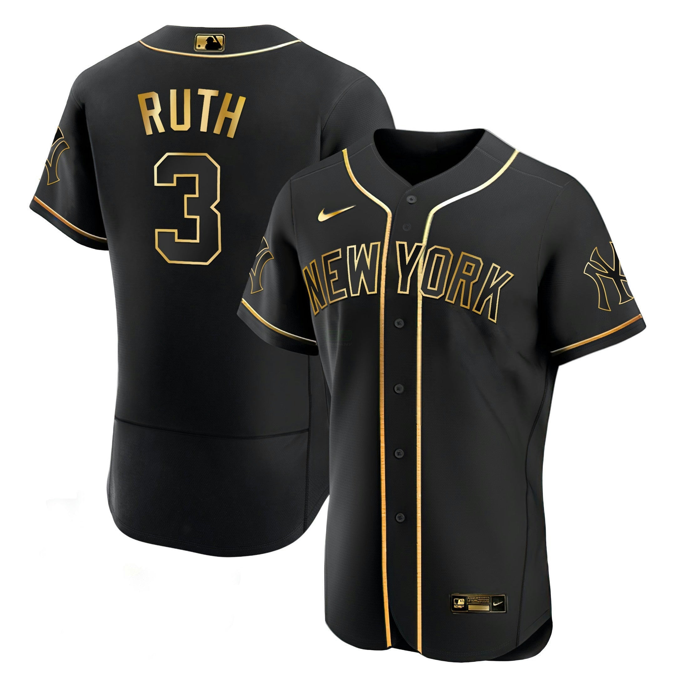 Camisa MLB Men’s New York Branca Dourada & Preta Dourada Jersey