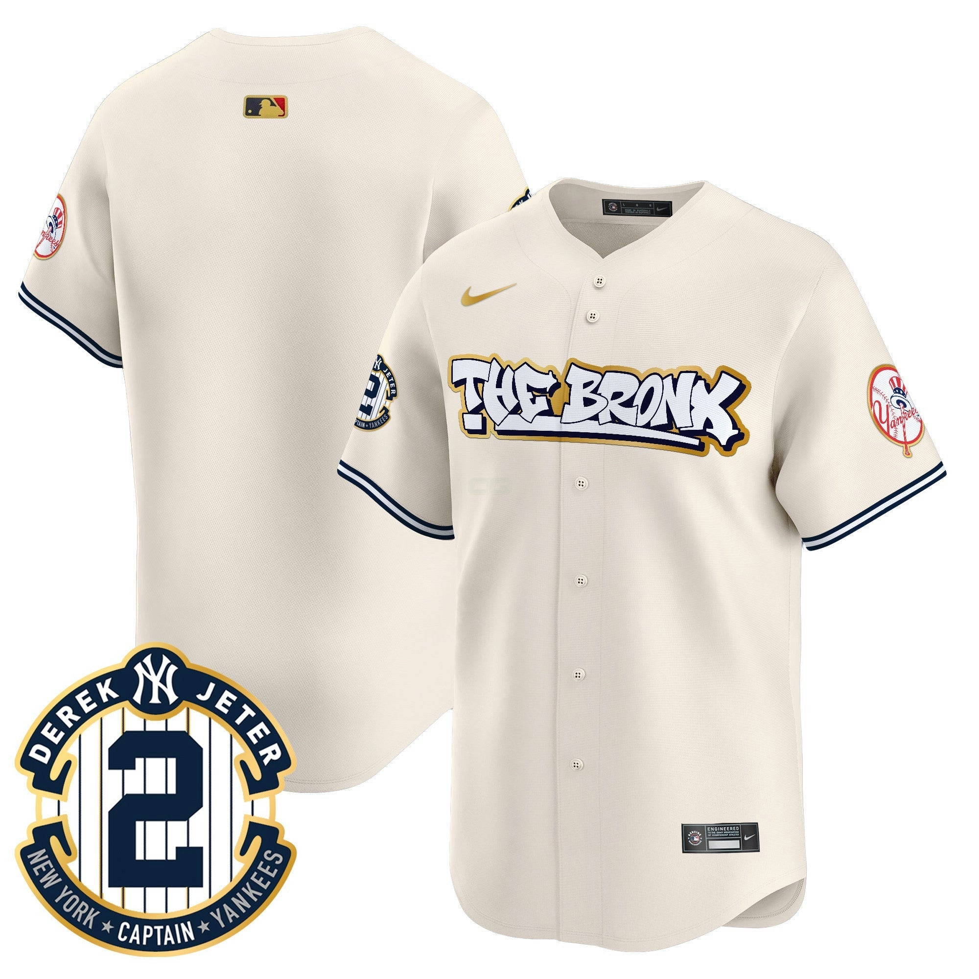 Camisa MLB Men’s New York The Bronx Graffiti Gold Trim Vapor Premier Limited Jersey