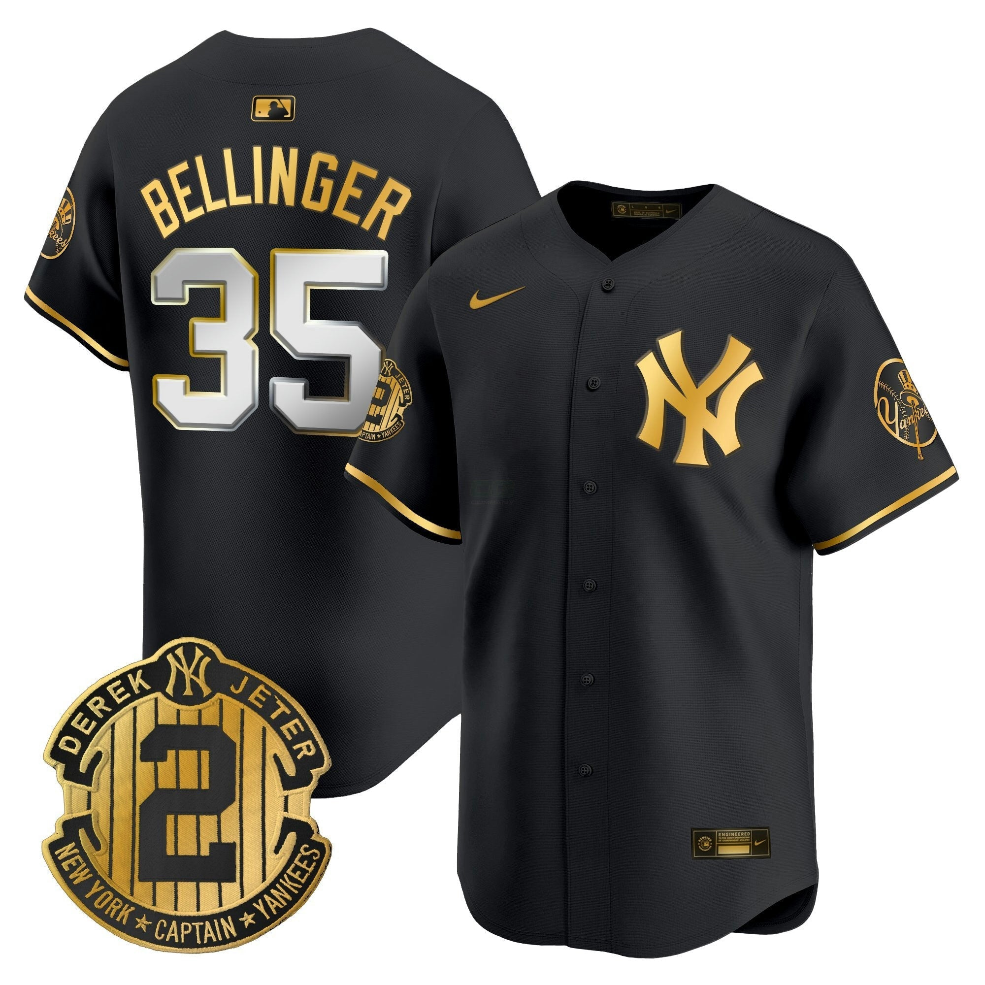 Camisa MLB Men’s New York Throwback Vapor Premier Limited Jersey – Derek Jeter Patch