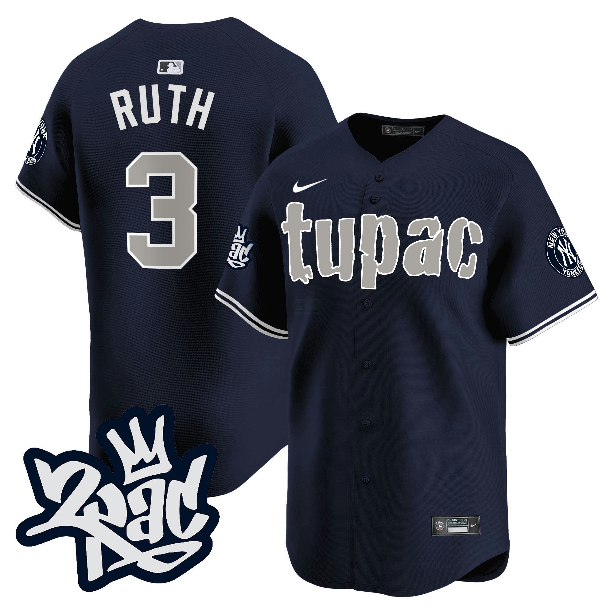 Camisa MLB Men’s New York Tupac Shakur Vapor Premier Limited Jersey