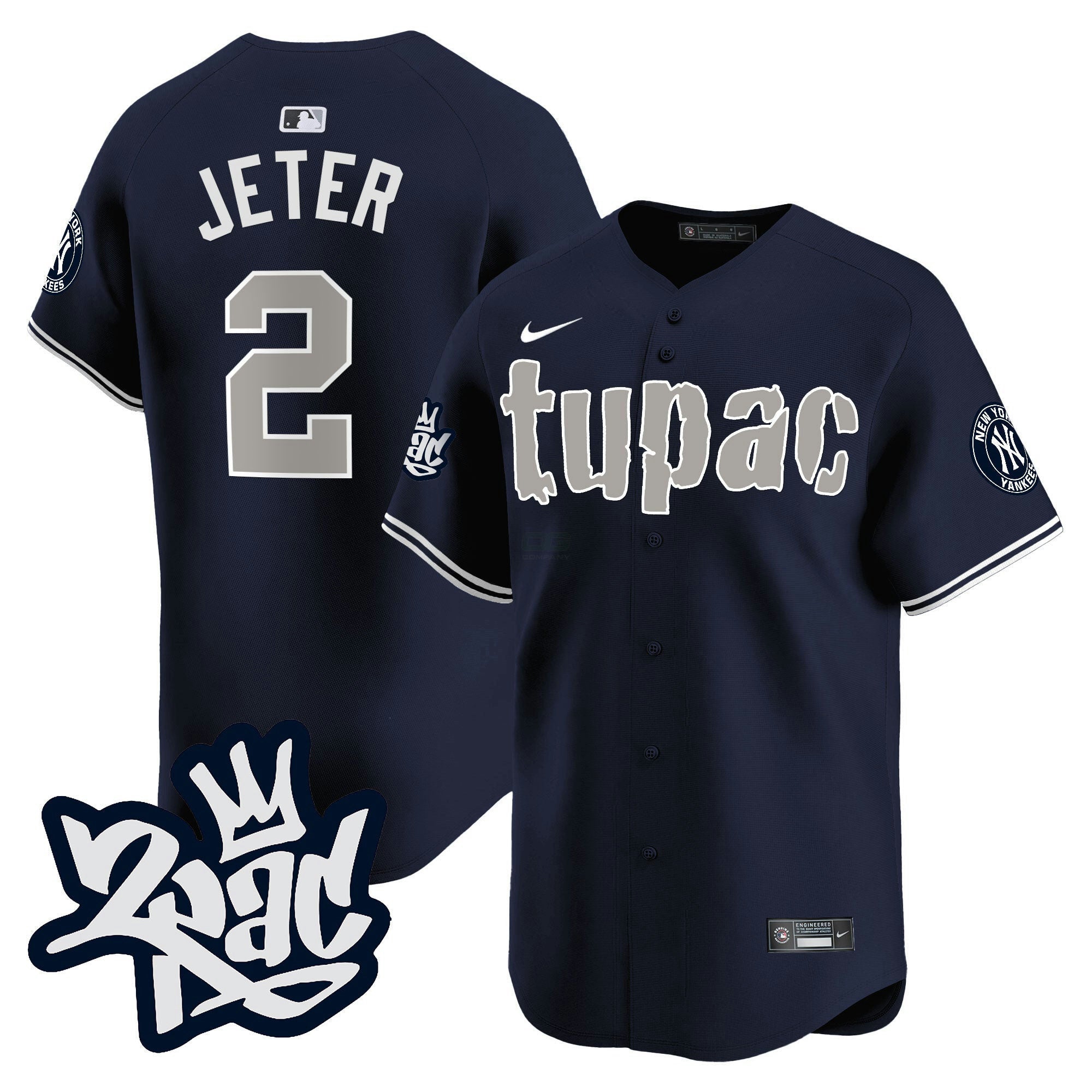 Camisa MLB Men’s New York Tupac Shakur Vapor Premier Limited Jersey