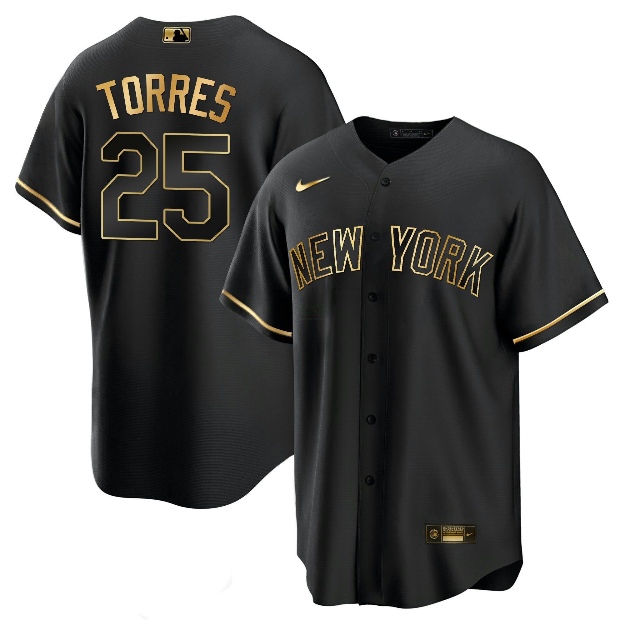 Camisa MLB Men’s New York Yankees Black Limited & Dourada Jersey