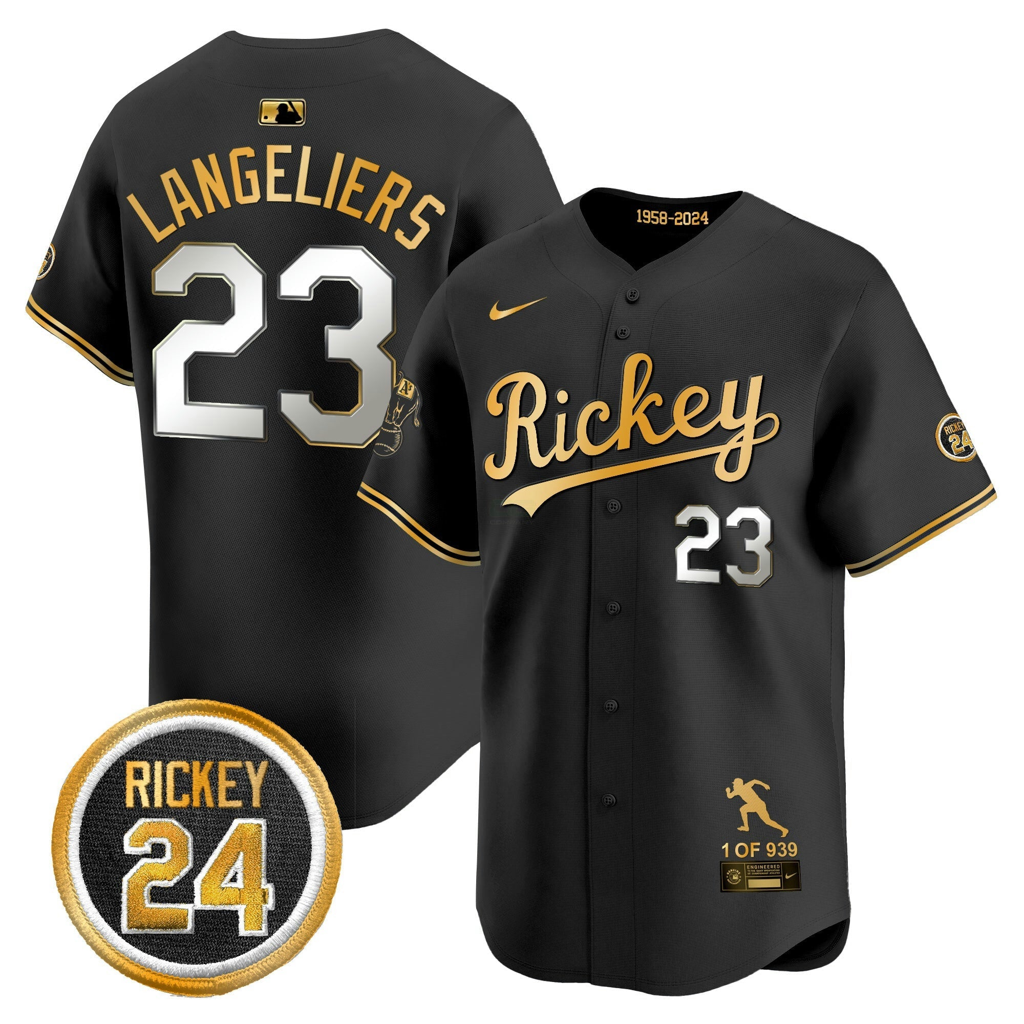 Camisa MLB Men’s Oakland Rickey Tribute style Vapor Premier Limited Jersey