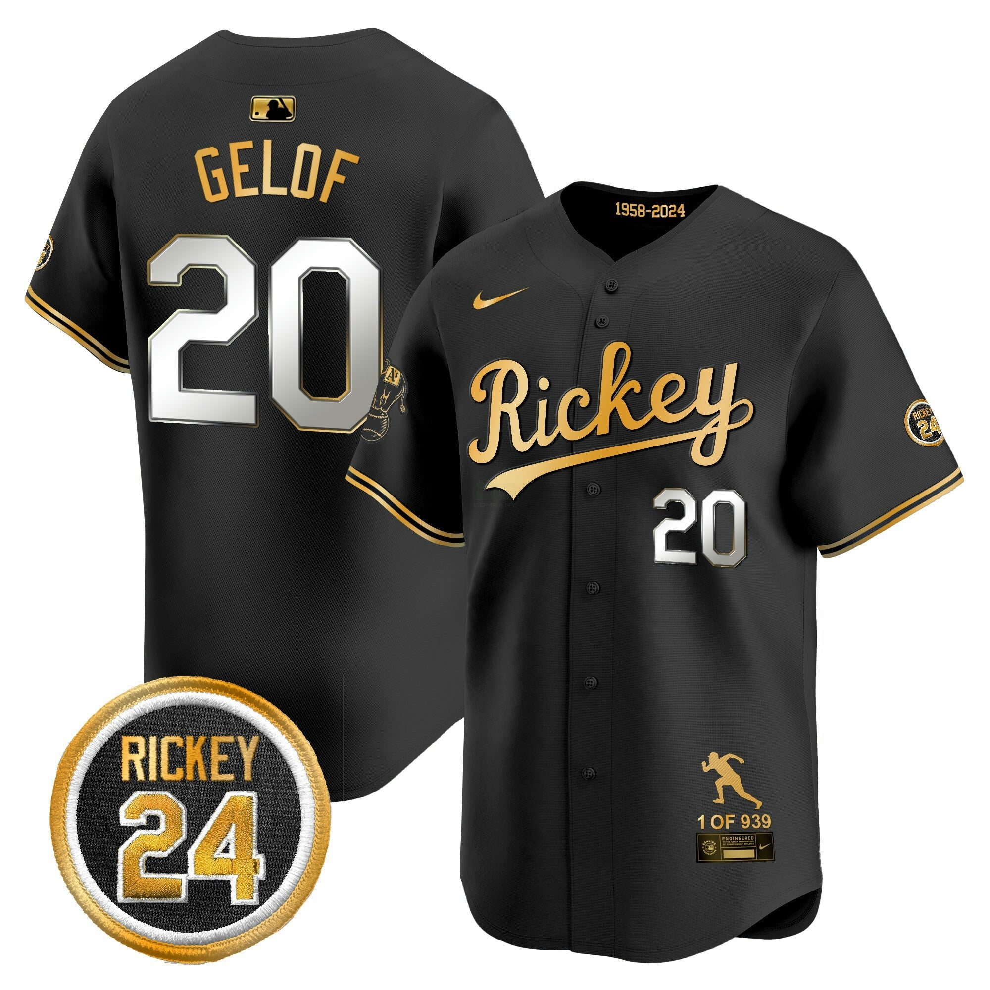 Camisa MLB Men’s Oakland Rickey Tribute style Vapor Premier Limited Jersey