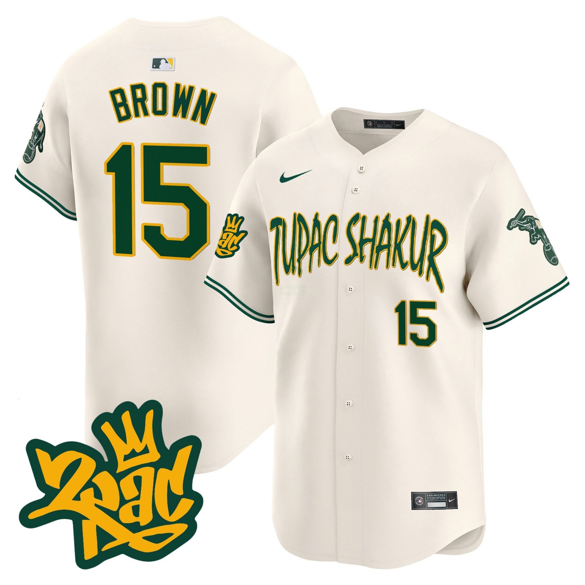 Camisa MLB Men’s Oakland Tupac Shakur Vapor Premier Limited Jersey