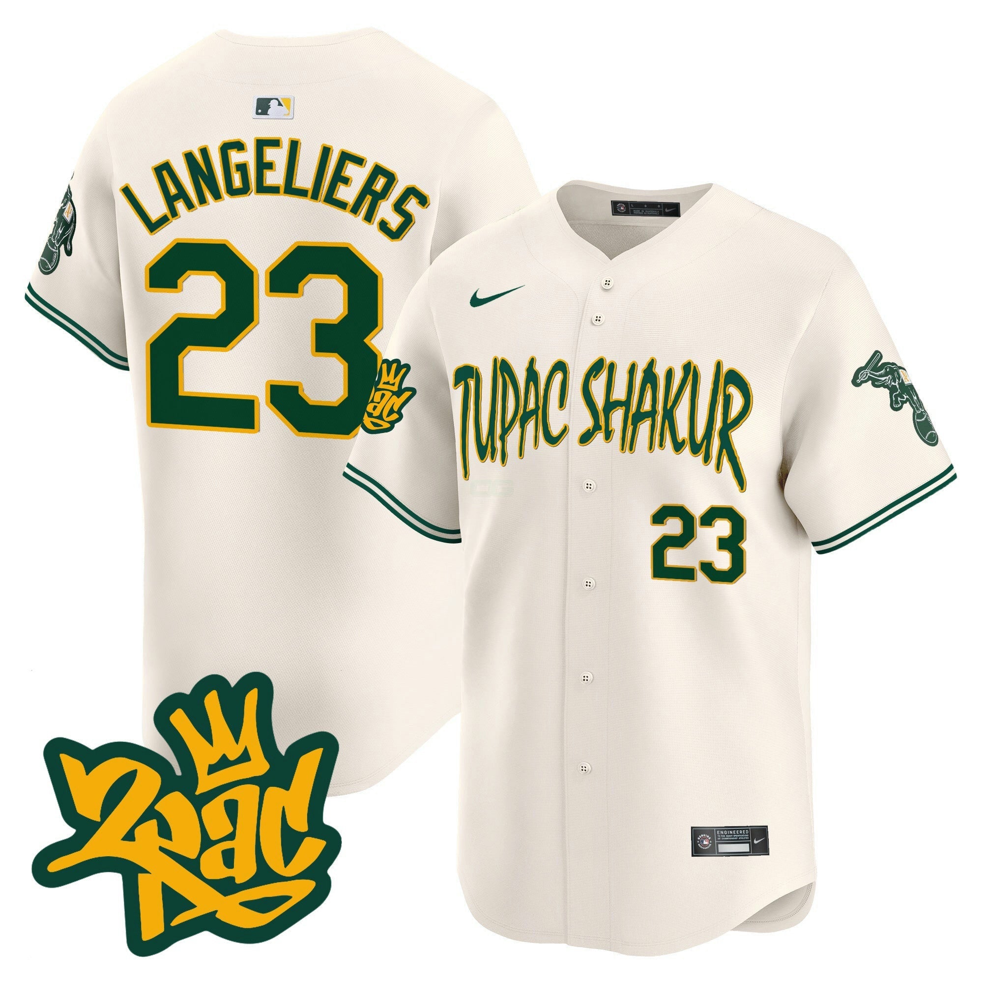 Camisa MLB Men’s Oakland Tupac Shakur Vapor Premier Limited Jersey