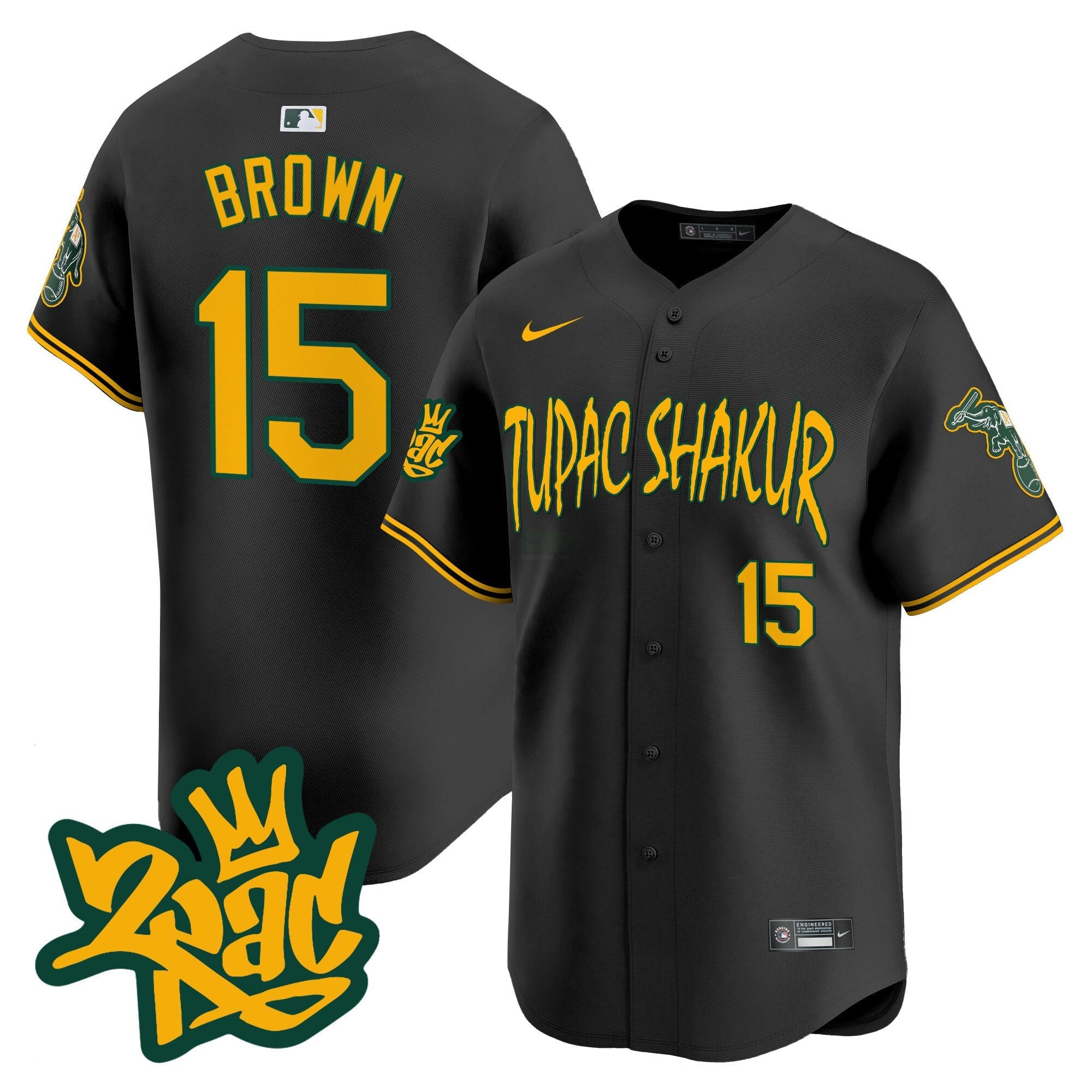 Camisa MLB Men’s Oakland Tupac Shakur Vapor Premier Limited Jersey