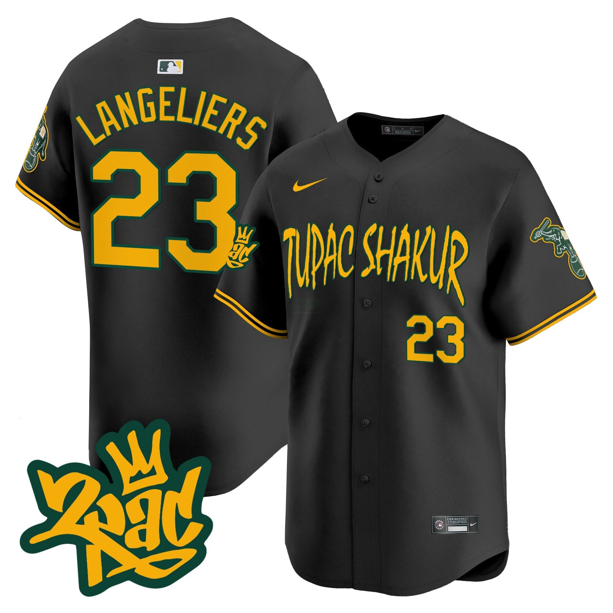 Camisa MLB Men’s Oakland Tupac Shakur Vapor Premier Limited Jersey