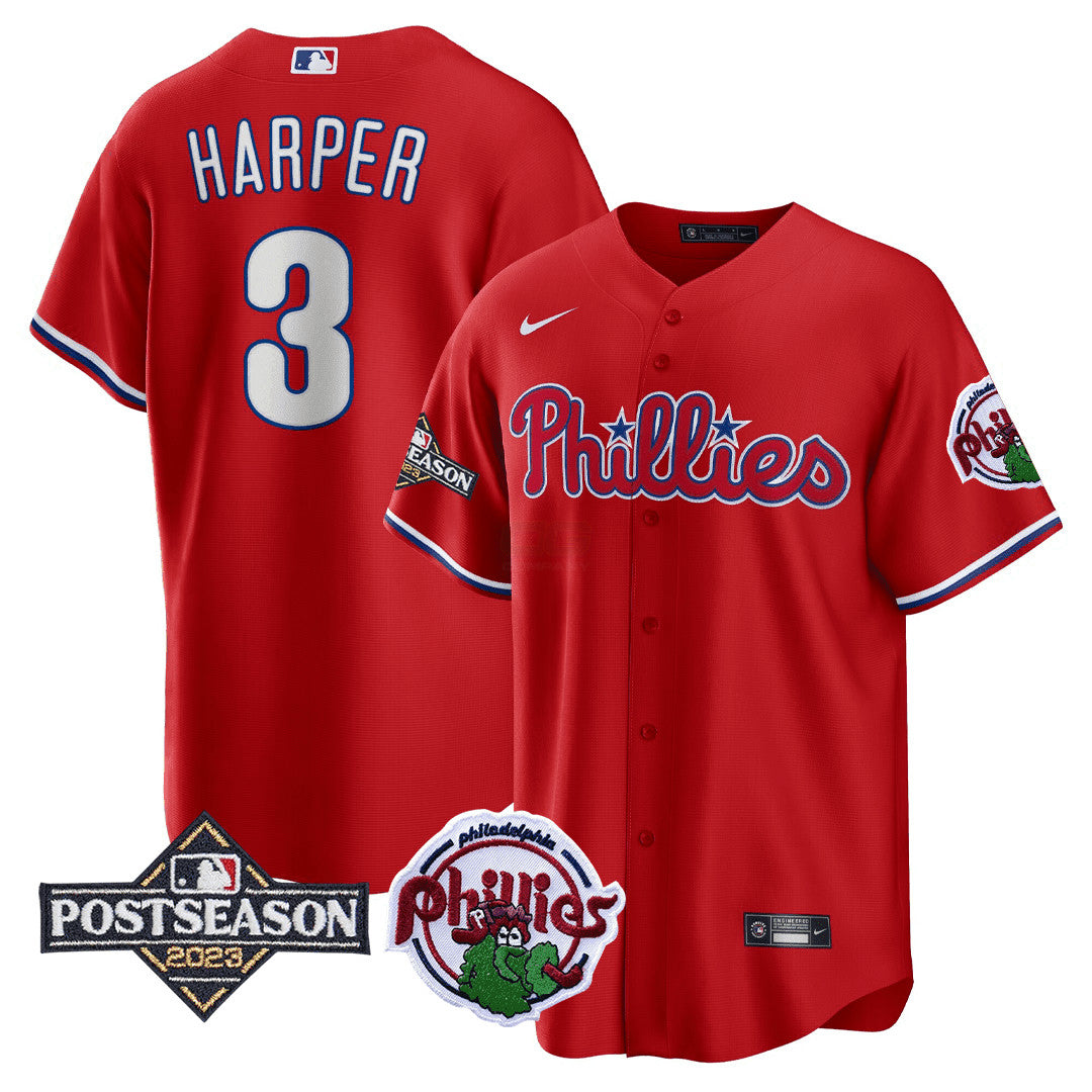 Camisa MLB Men’s Philadelphia 2023 Postseason Patch Jersey