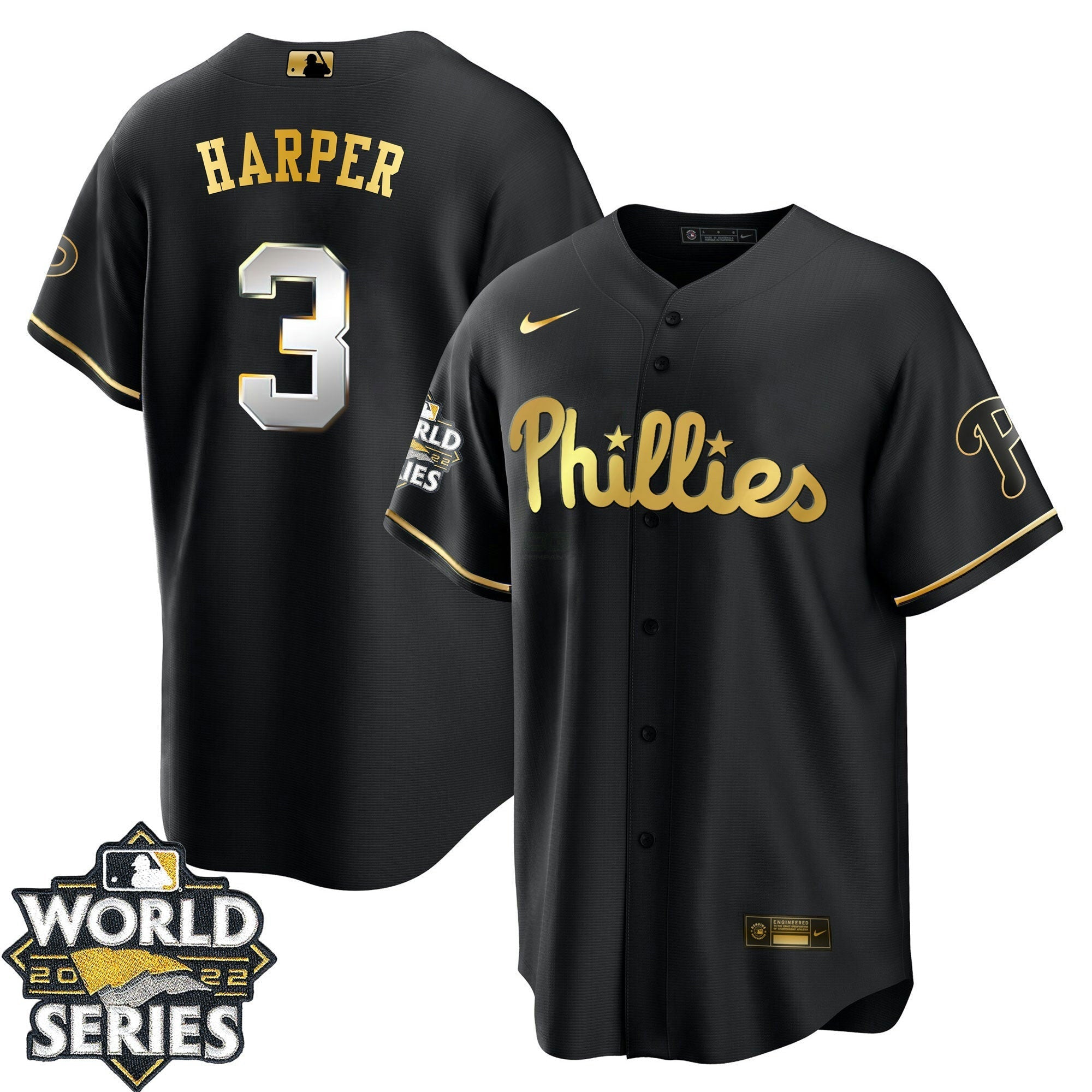 Camisa MLB Men’s Philadelphia Gold 2022 World Series Jersey Limited