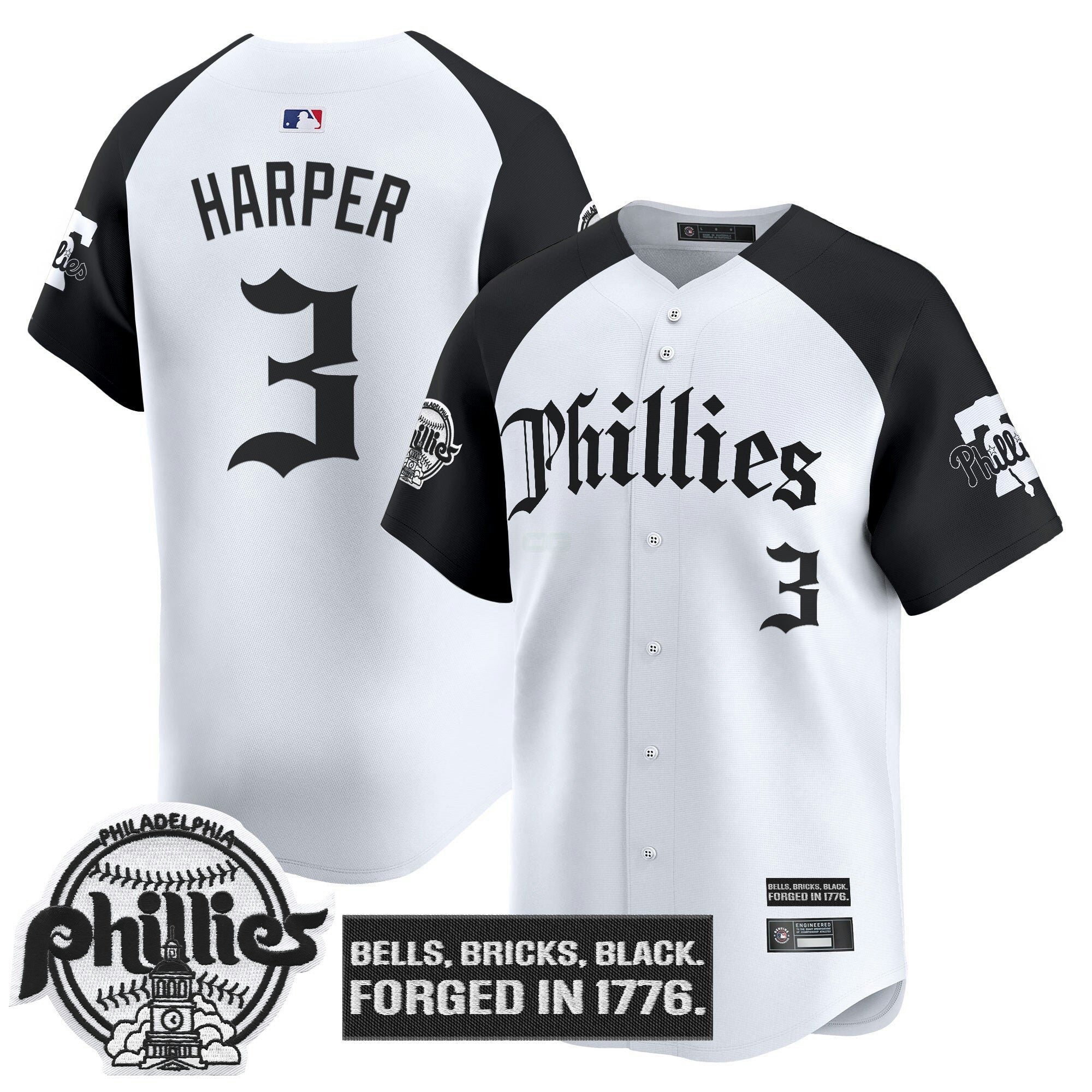 Camisa MLB Men’s Philadelphia ‘Gothic Liberty Edition’ Vapor Premier Limited Jersey