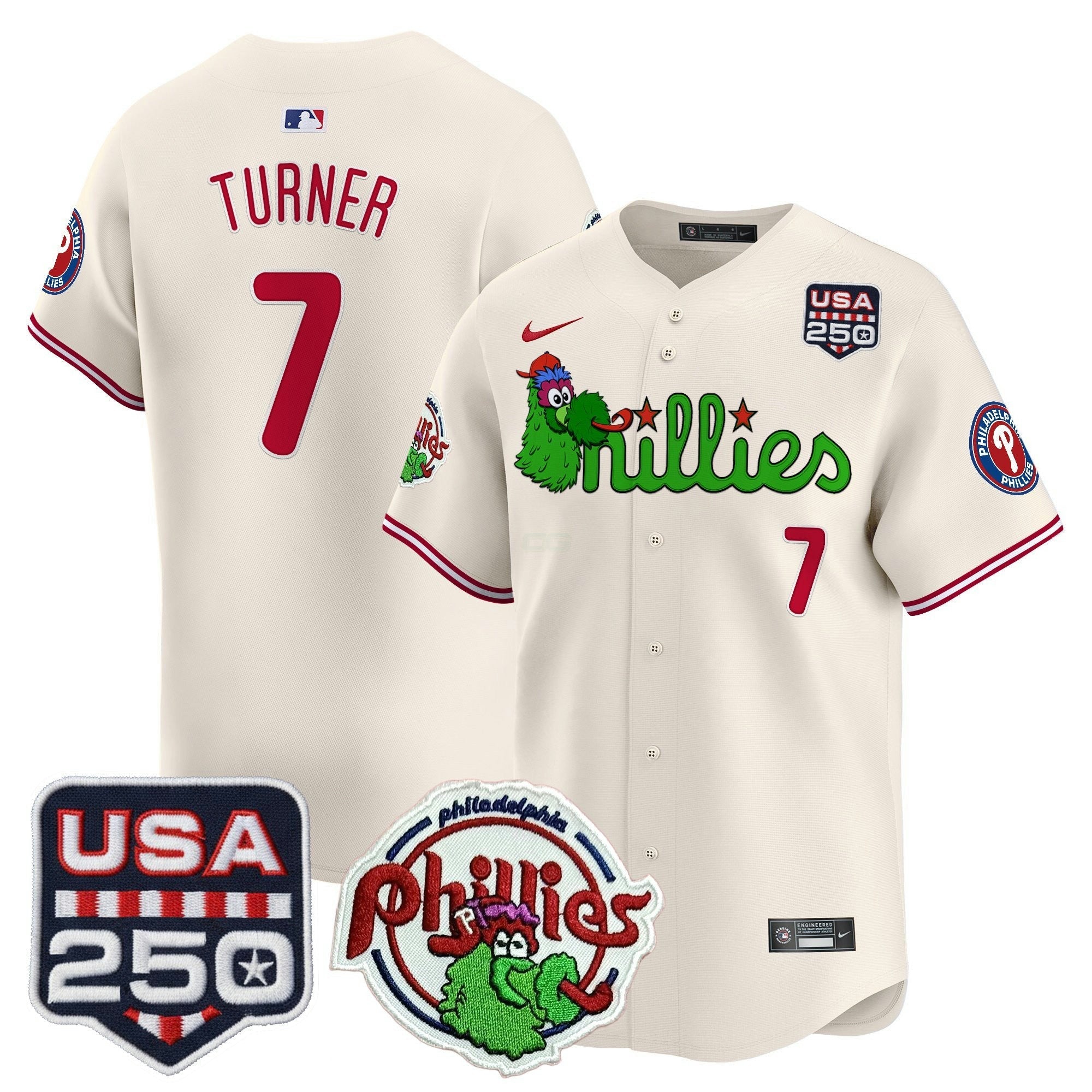 Camisa MLB Men’s Philadelphia Phanatic & 250America Patch Vapor Premier Limited Jersey