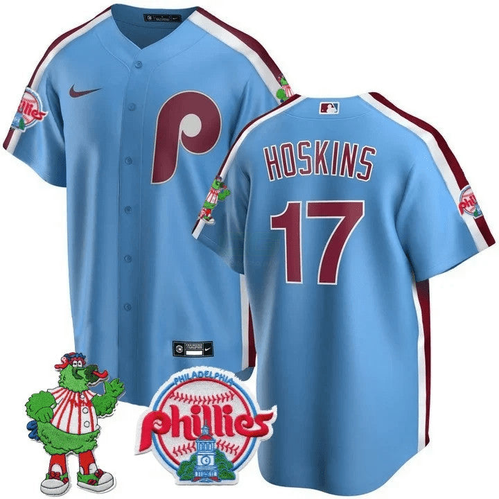 Camisa MLB Men’s Philadelphia Phillie Phanatic Patch Cool Base Jersey