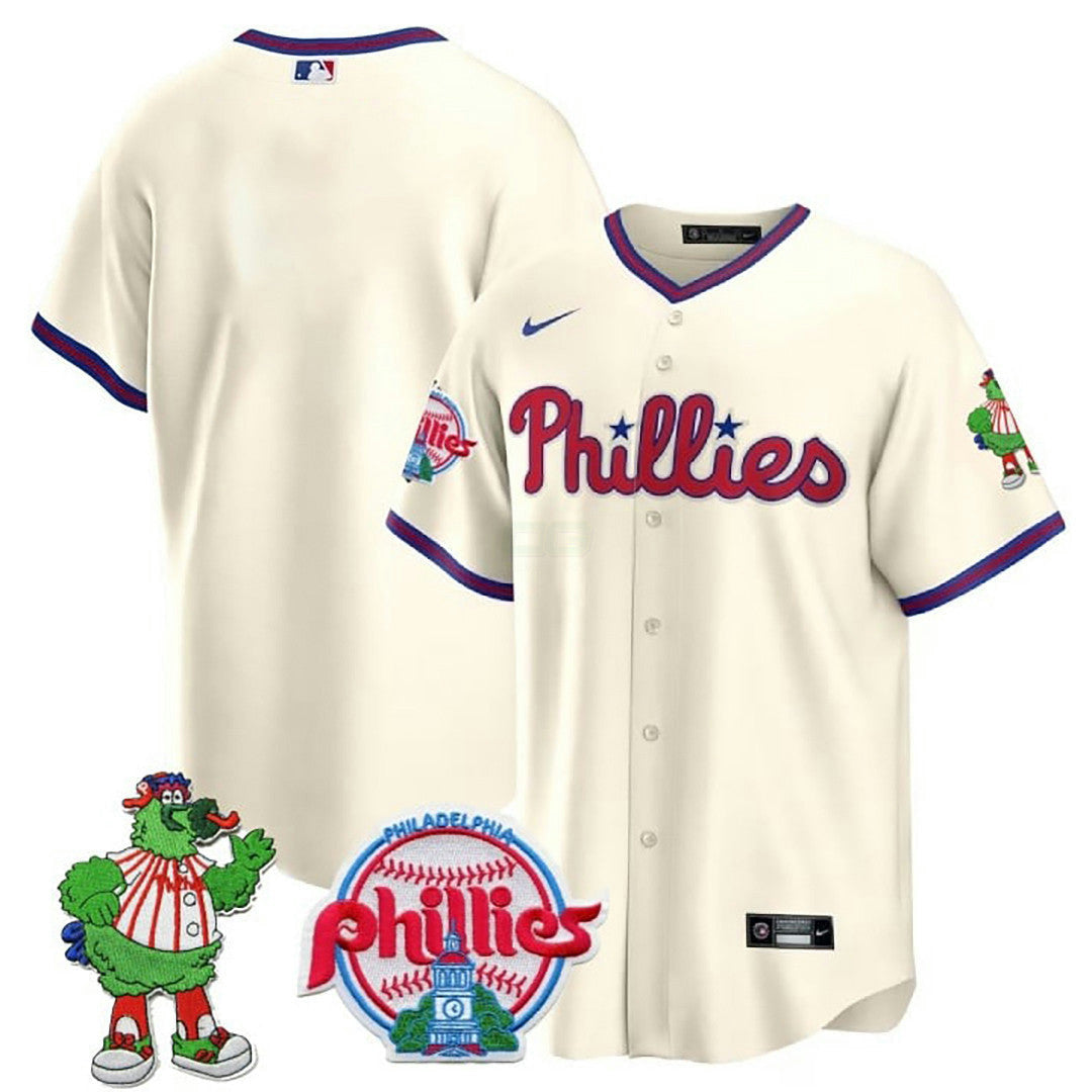 Camisa MLB Men’s Philadelphia Phillie Phanatic Patch Cool Base Jersey