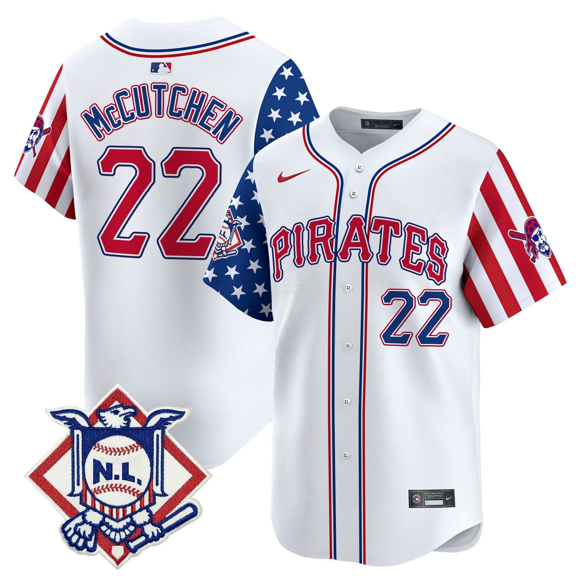 Camisa MLB Men’s Pittsburgh 2024 Fourth of July Vapor Premier Limited Jersey