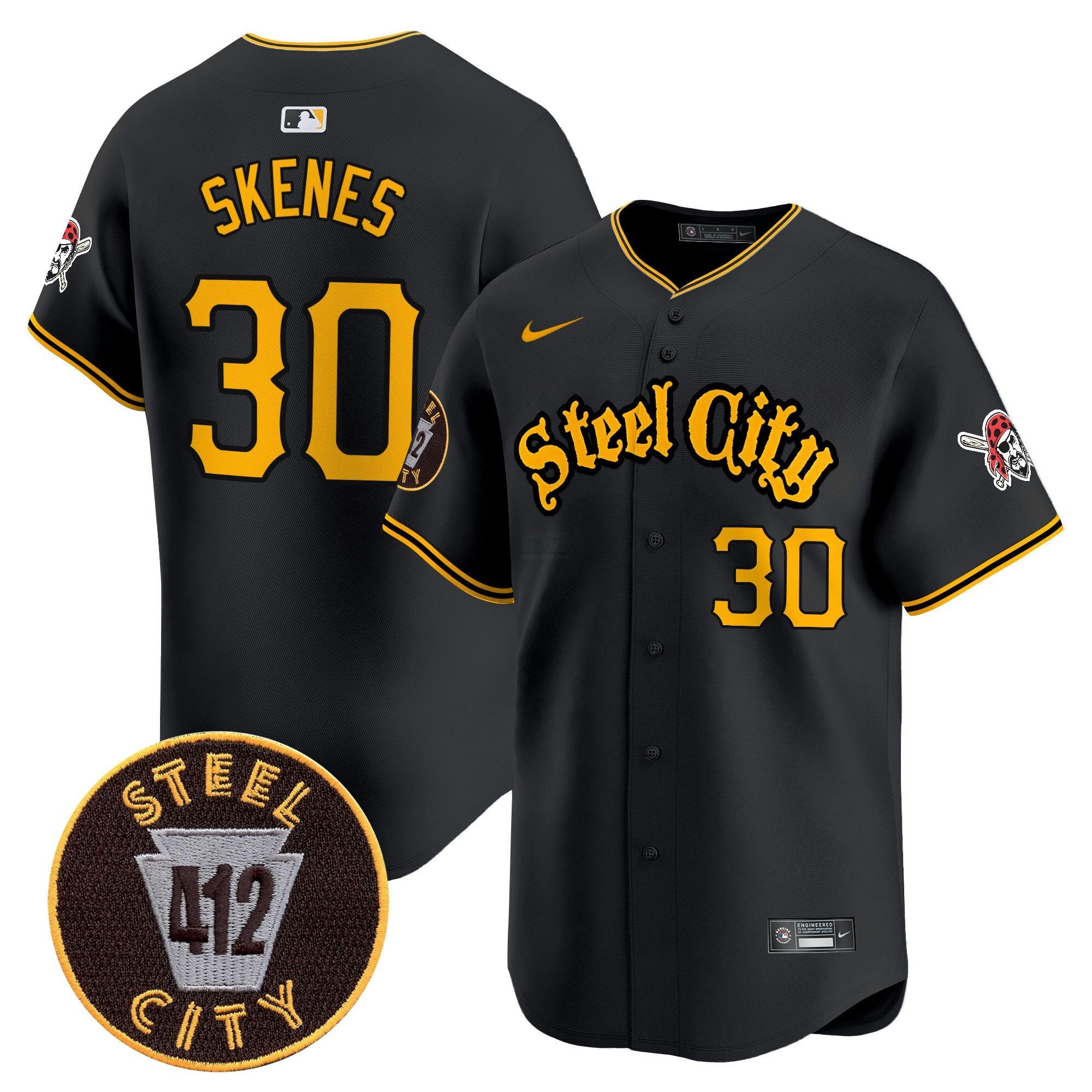 Camisa MLB Men’s Pittsburgh 412 Patch Vapor Premier Limited Jersey