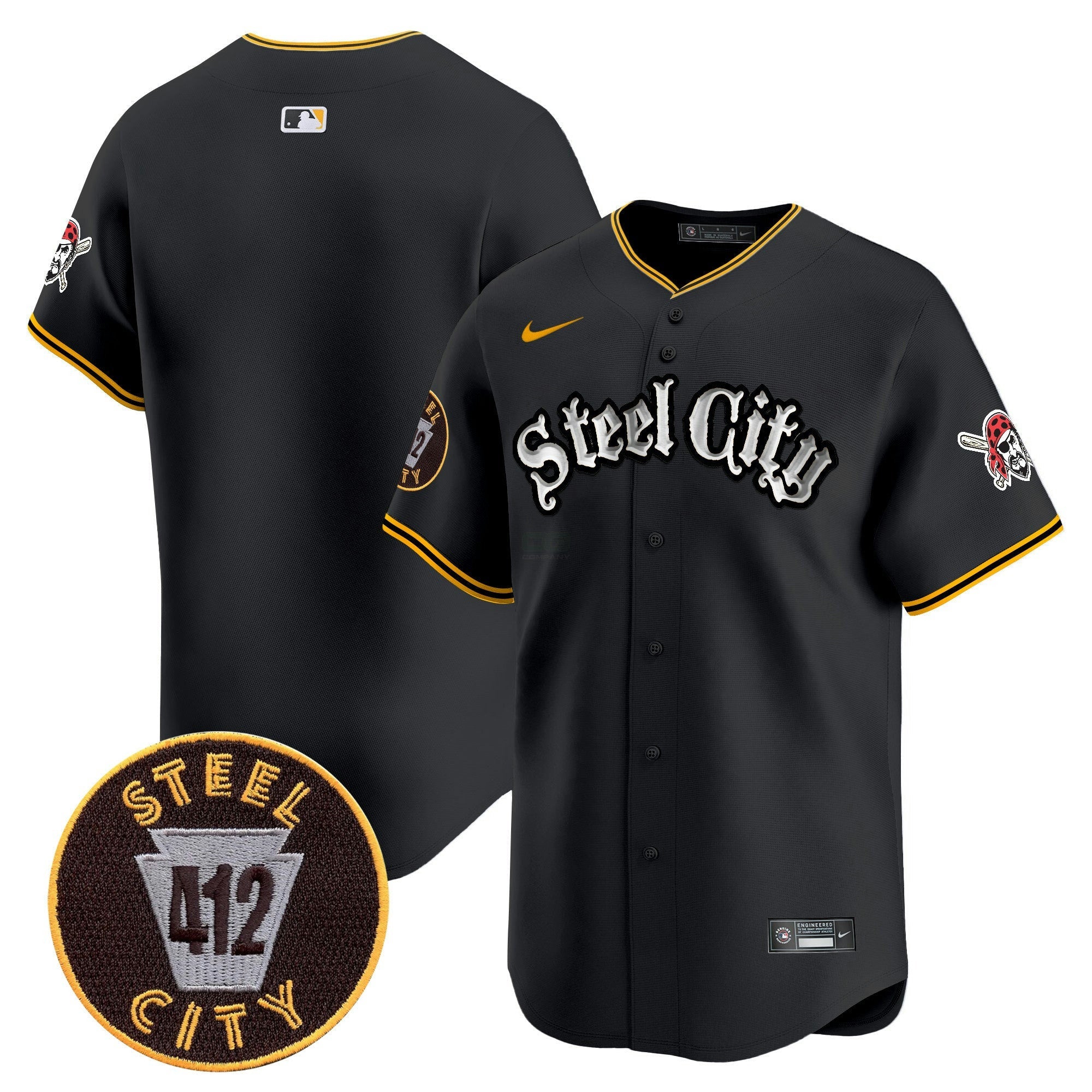 Camisa MLB Men’s Pittsburgh 412 Patch Vapor Premier Limited Jersey V2