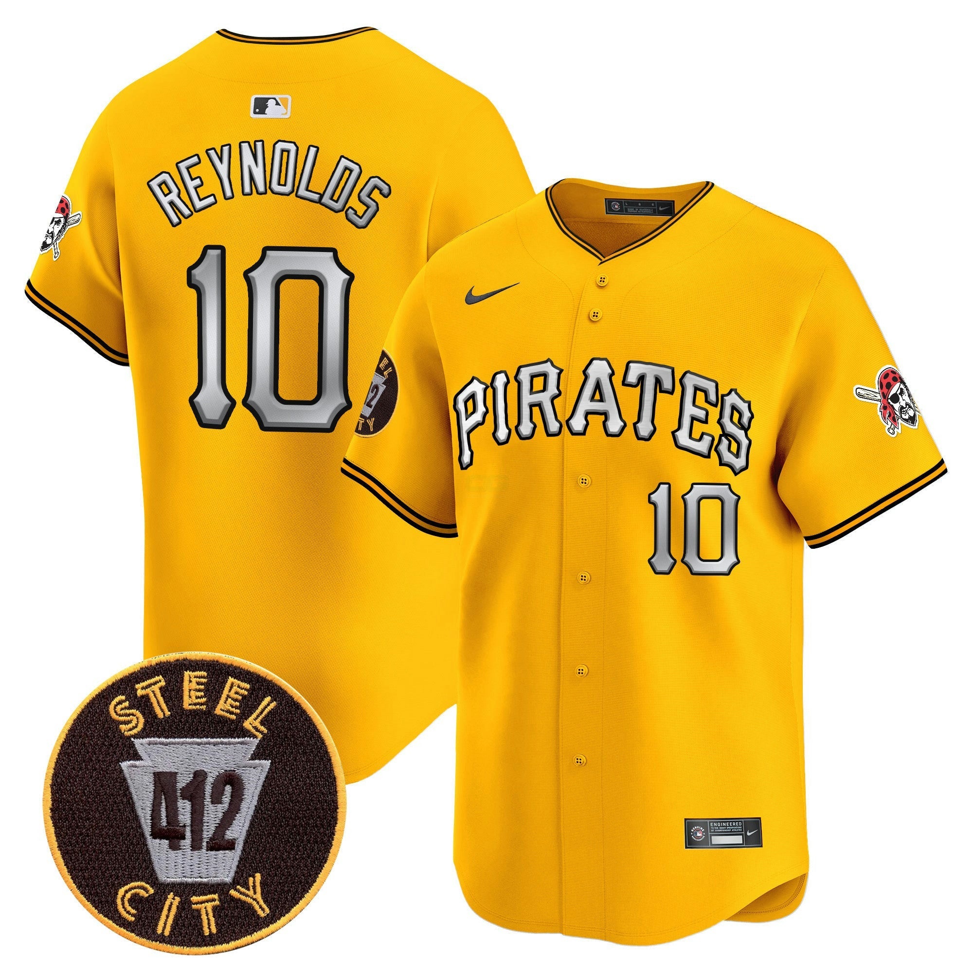 Camisa MLB Men’s Pittsburgh 412 Patch Vapor Premier Limited Jersey V6