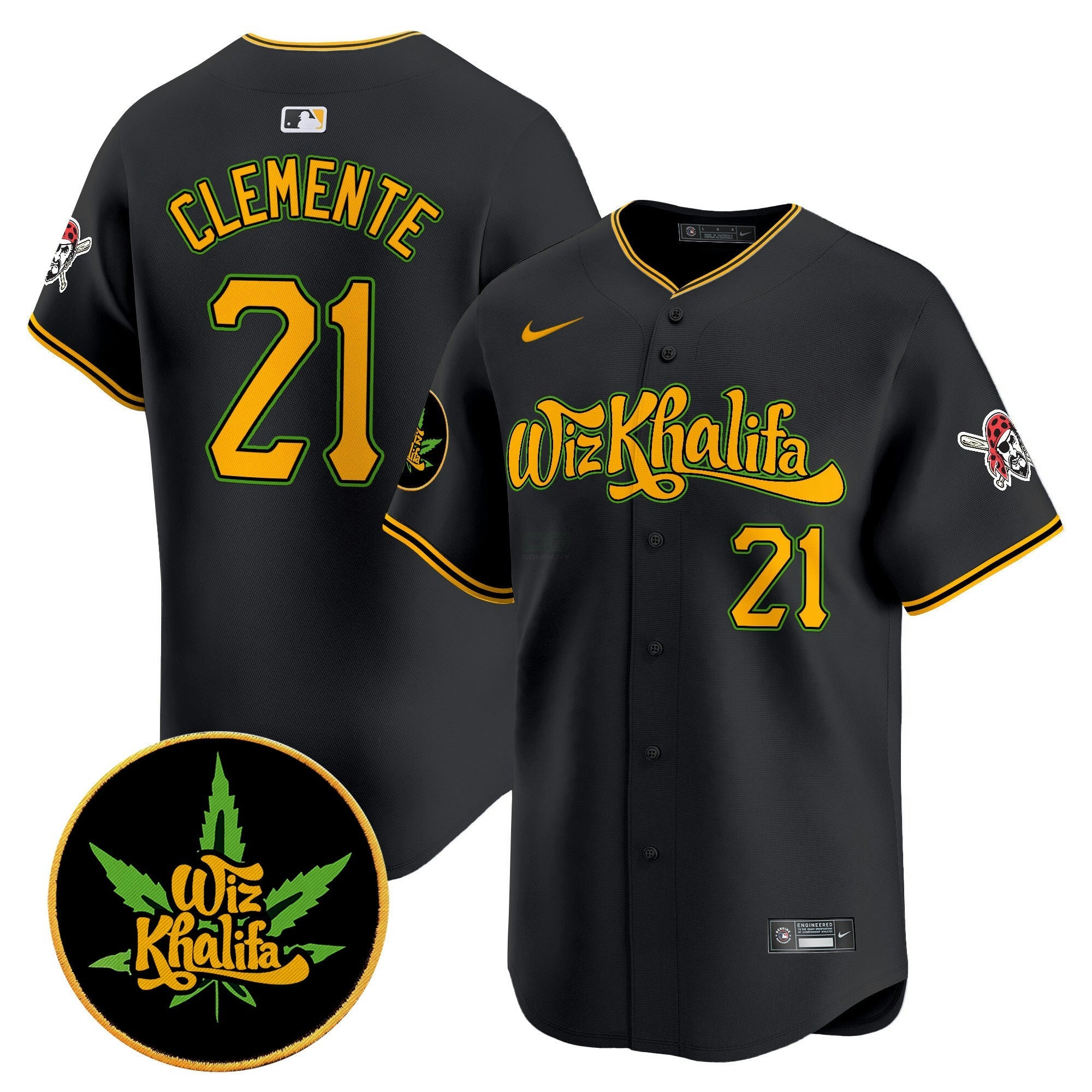 Camisa MLB Men’s Pittsburgh Wiz Khalifa Vapor Premier Limited Jersey