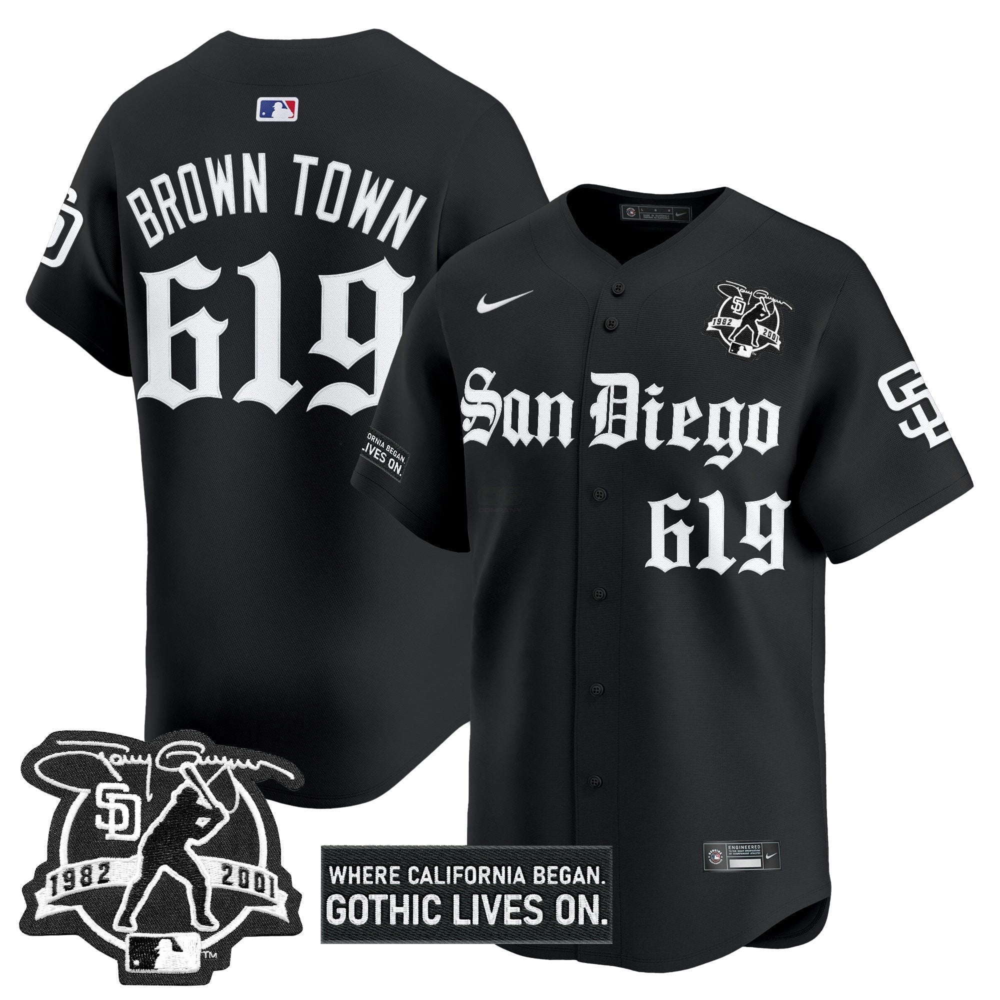 Camisa MLB Men’s San Diego ‘Gothic Edition’ Vapor Premier Limited Jersey