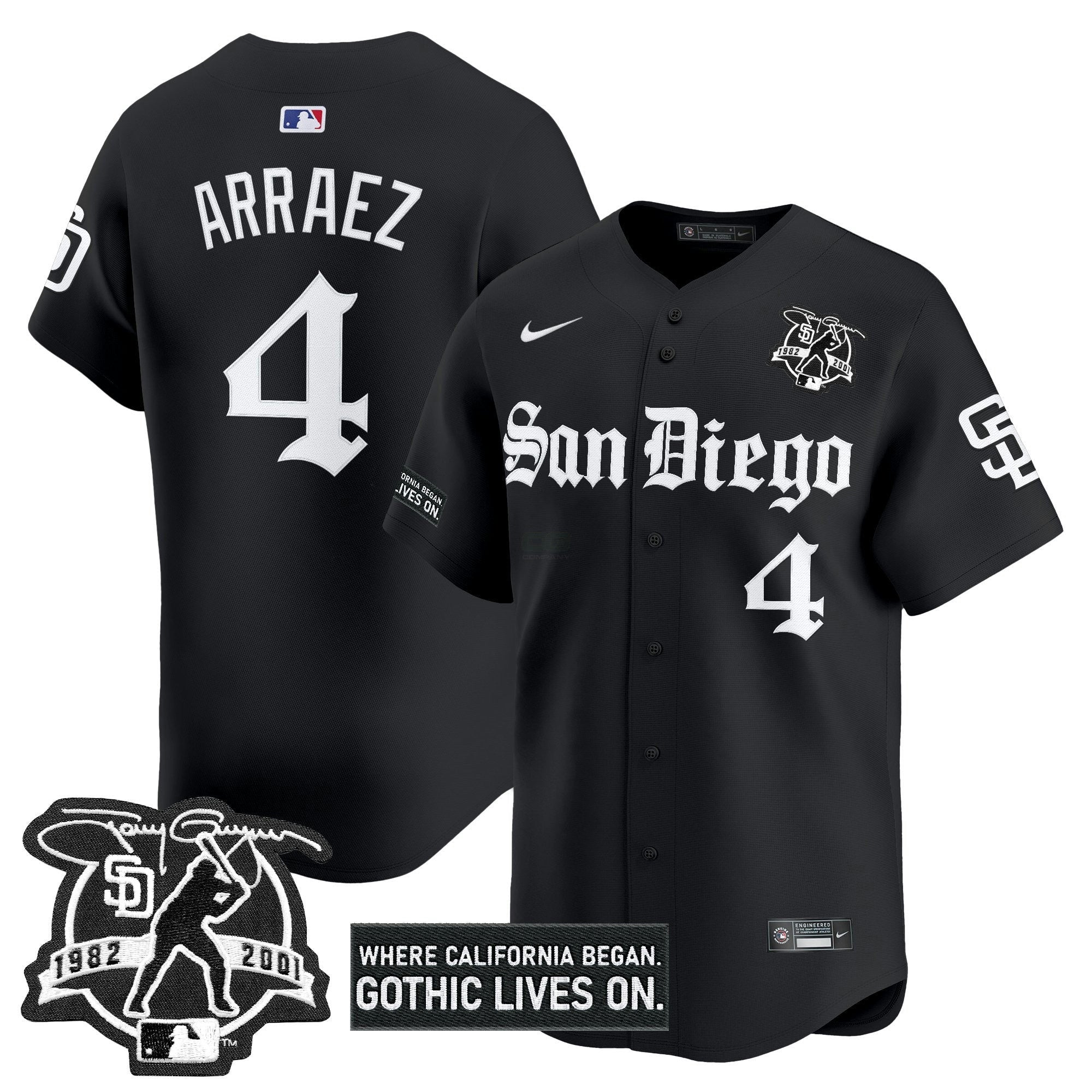 Camisa MLB Men’s San Diego ‘Gothic Edition’ Vapor Premier Limited Jersey