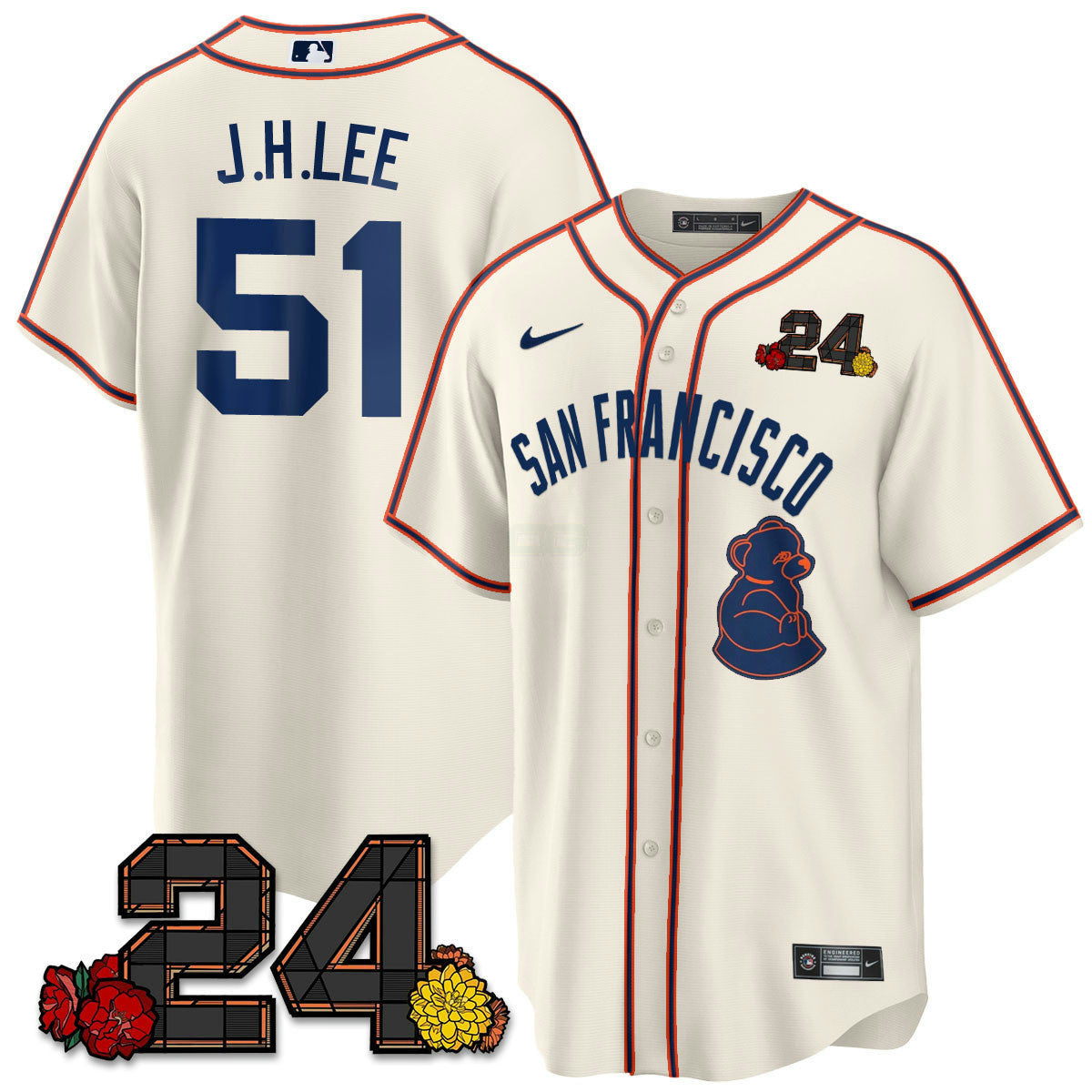 Camisa MLB Men’s San Francisco 2024 Willie Mays Patch Vapor Premier Limited Jersey V2