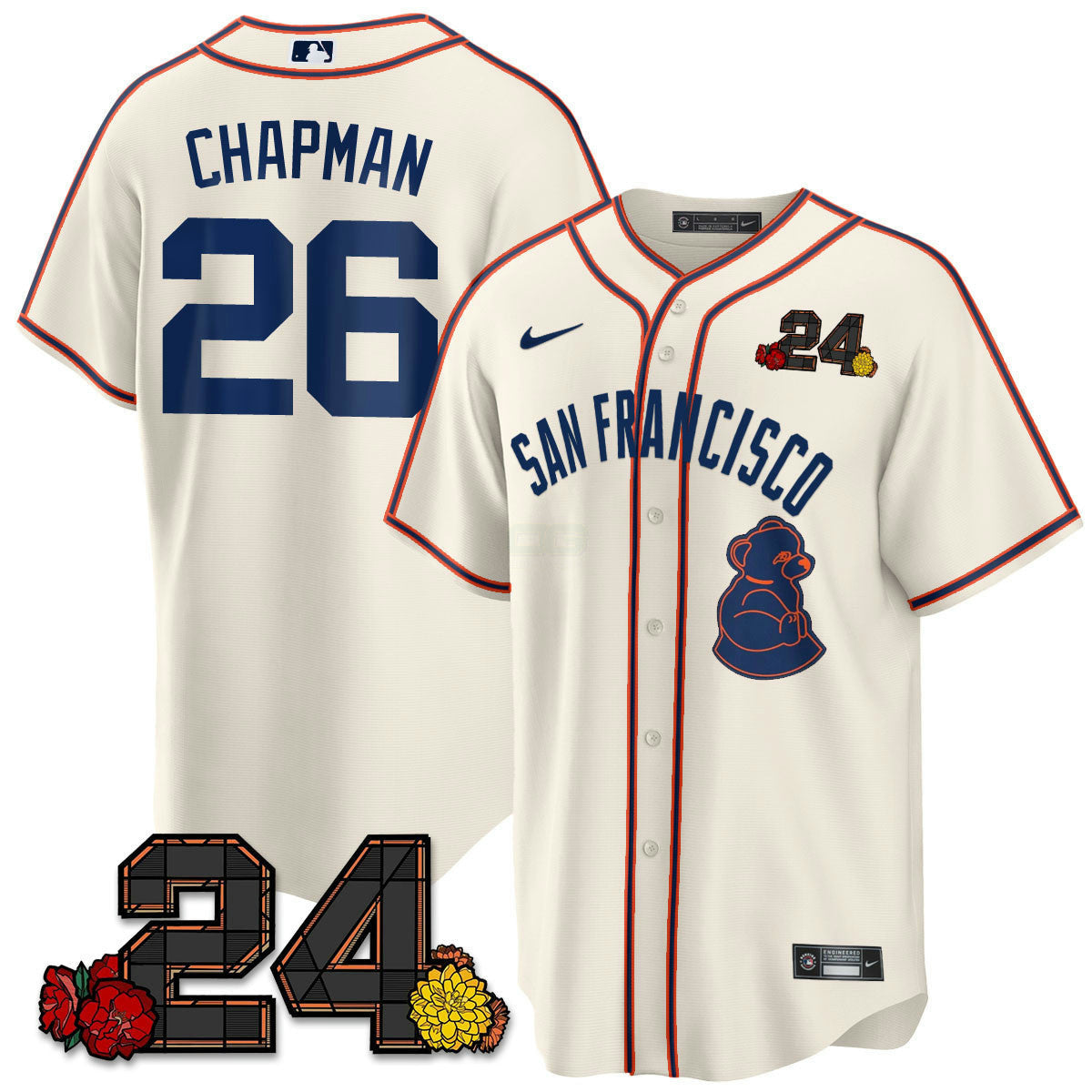 Camisa MLB Men’s San Francisco 2024 Willie Mays Patch Vapor Premier Limited Jersey V2
