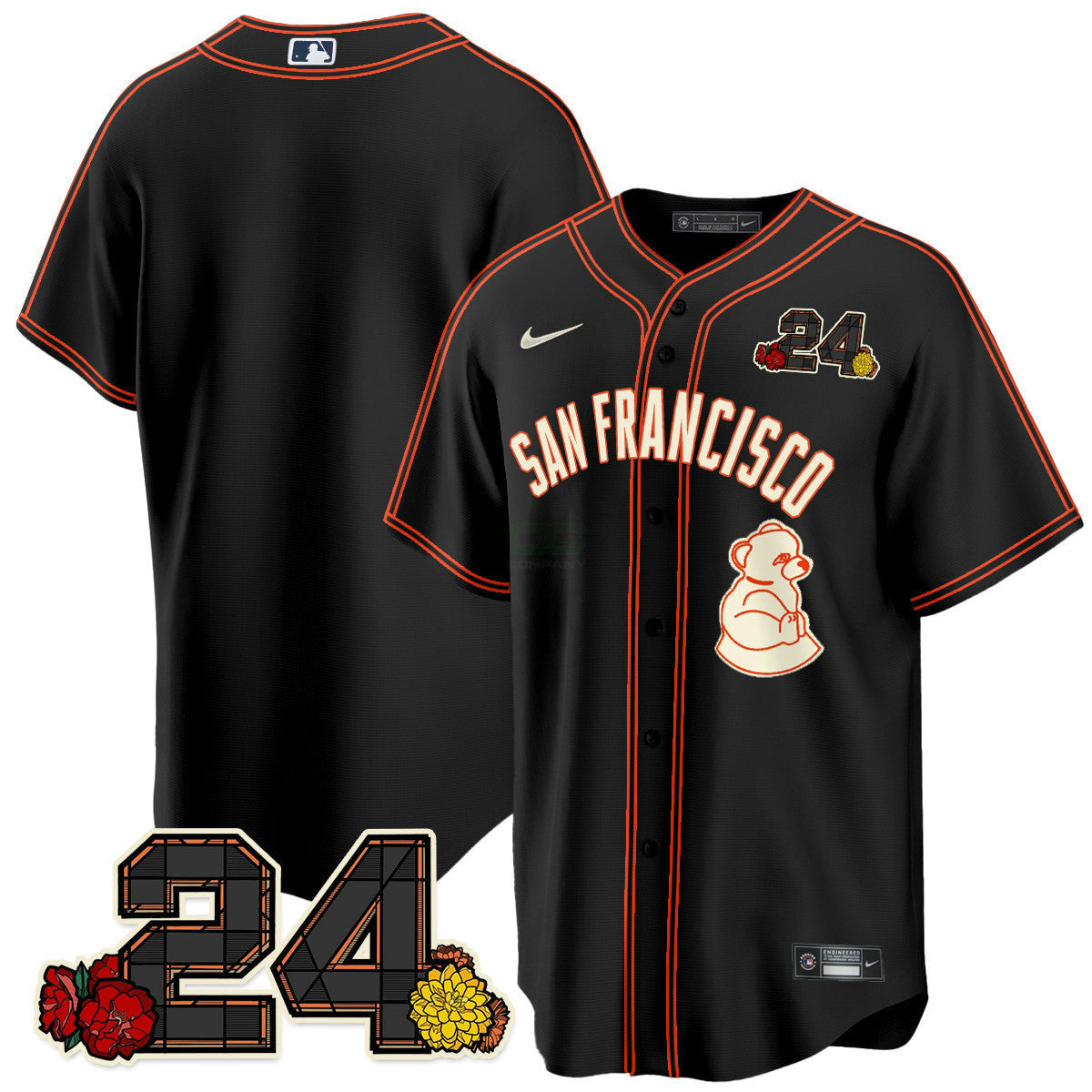 Camisa MLB Men’s San Francisco 2024 Willie Mays Patch Vapor Premier Limited Jersey V2