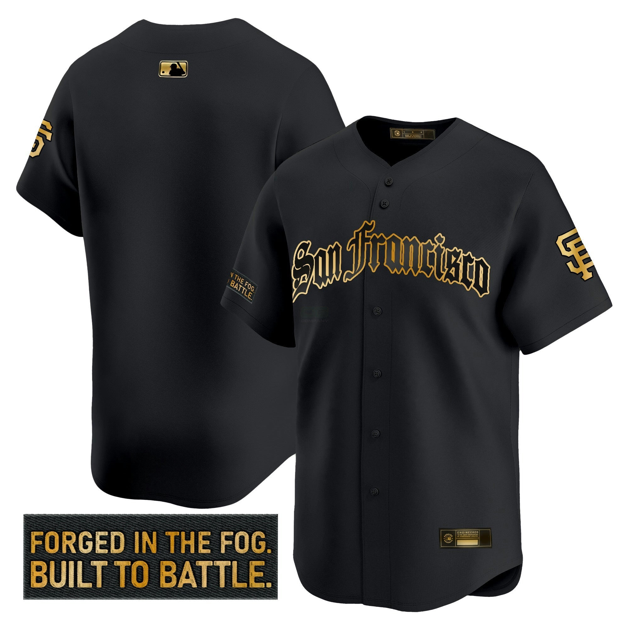 Camisa MLB Men’s San Francisco ‘Gothic Fog Edition’ Dourada Vapor Premier Limited Jersey