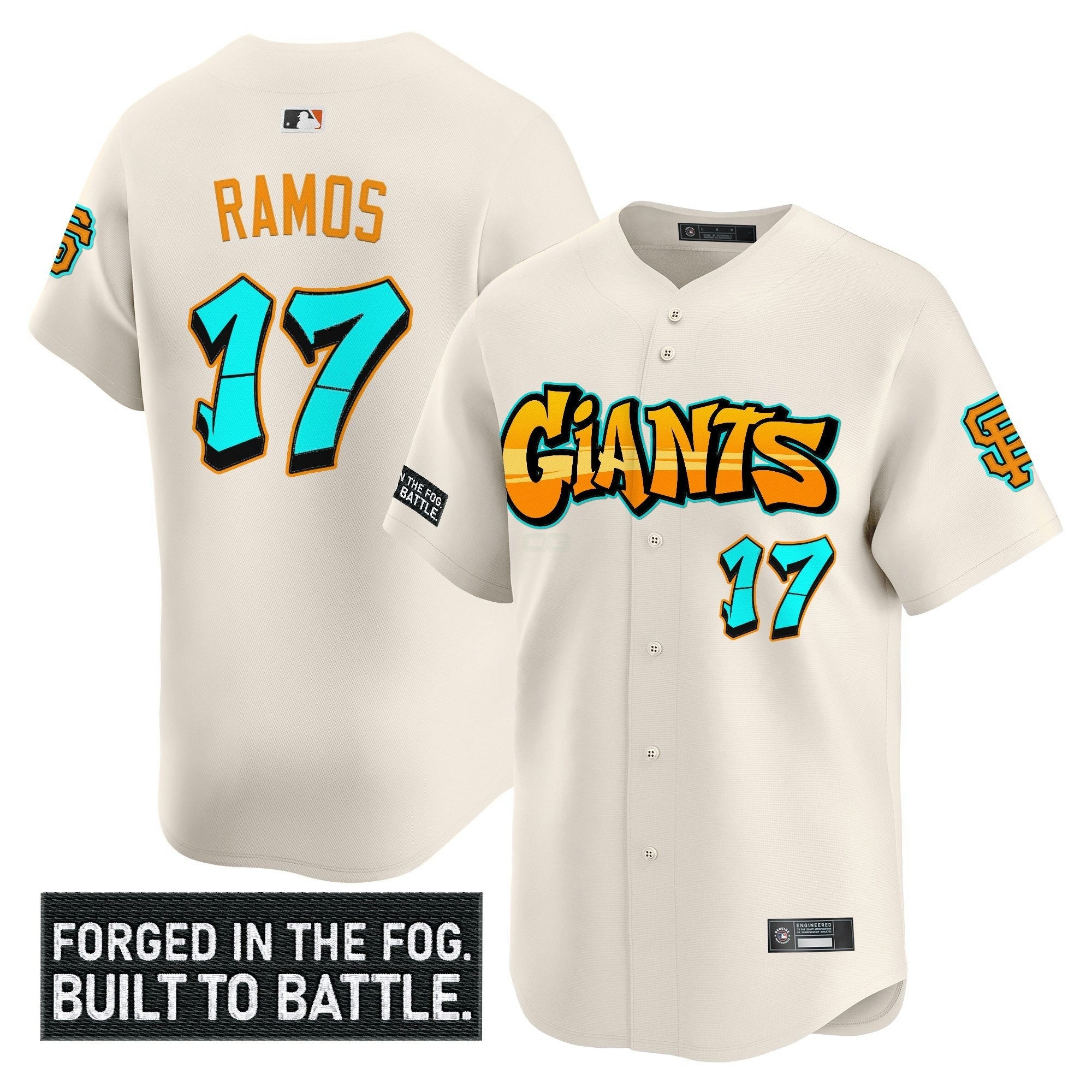 Camisa MLB Men’s San Francisco ‘Graffiti Fog City Drop’ Vapor Premier Limited Jersey