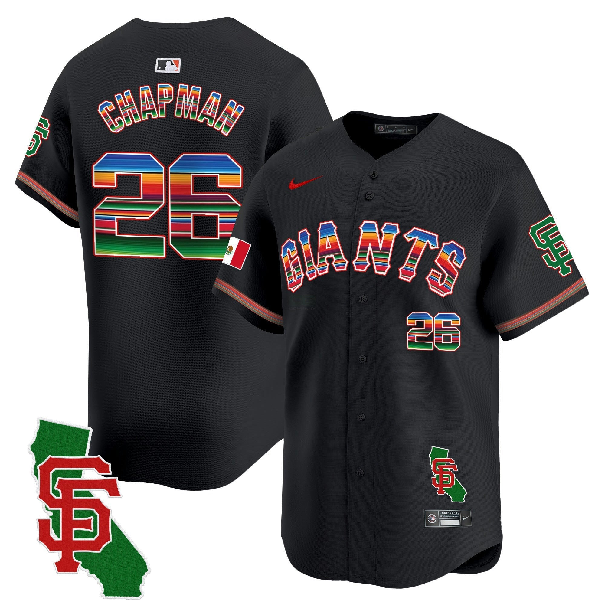 Camisa MLB Men’s San Francisco Mexico California Patch Vapor Premier Limited Jersey