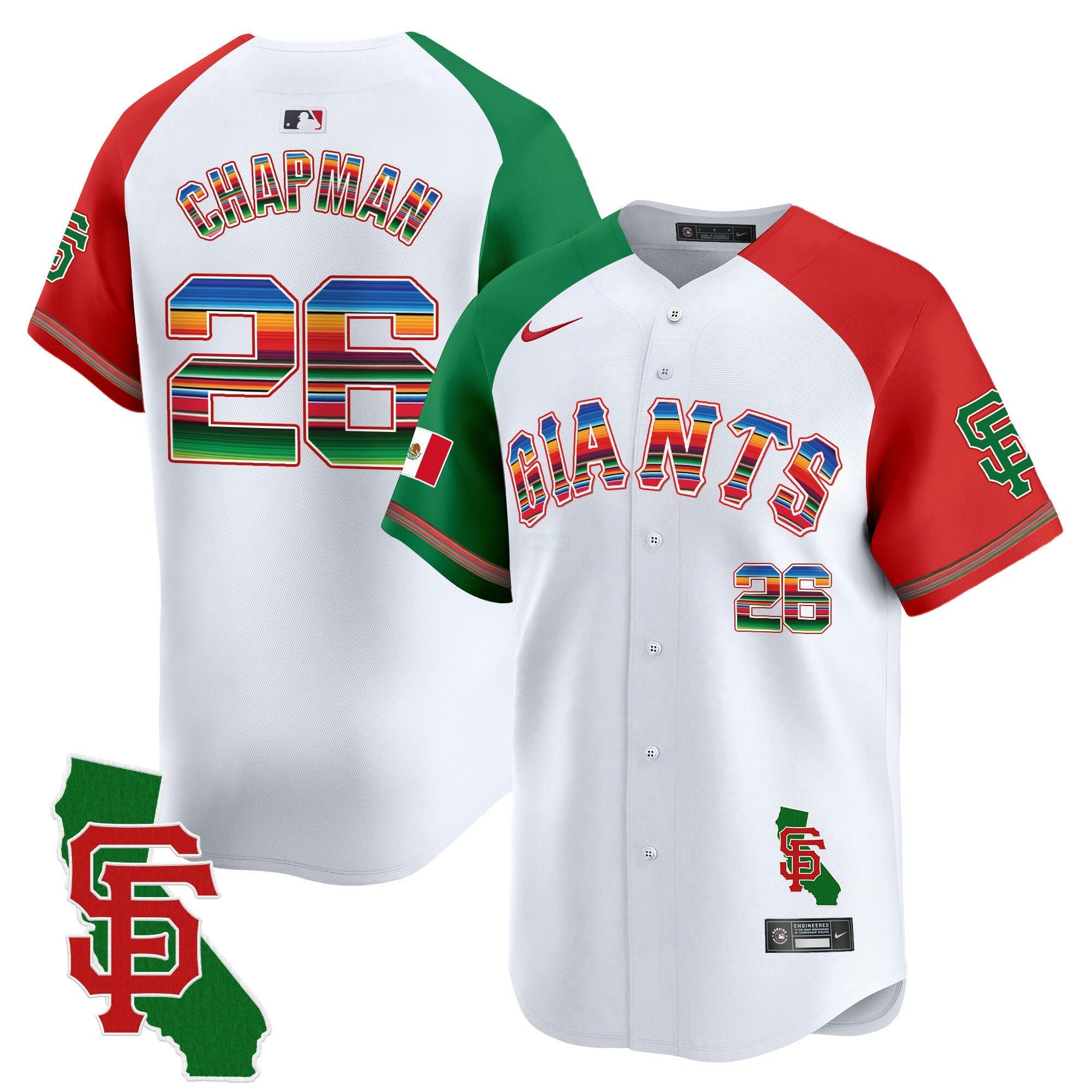 Camisa MLB Men’s San Francisco Mexico California Patch Vapor Premier Limited Jersey