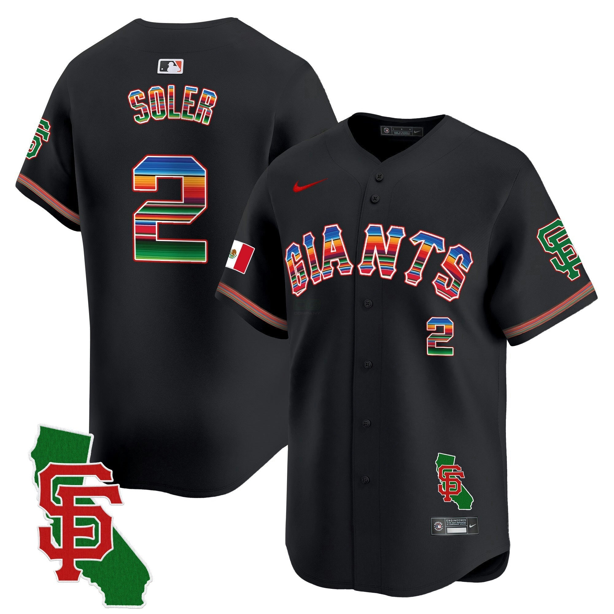 Camisa MLB Men’s San Francisco Mexico California Patch Vapor Premier Limited Jersey
