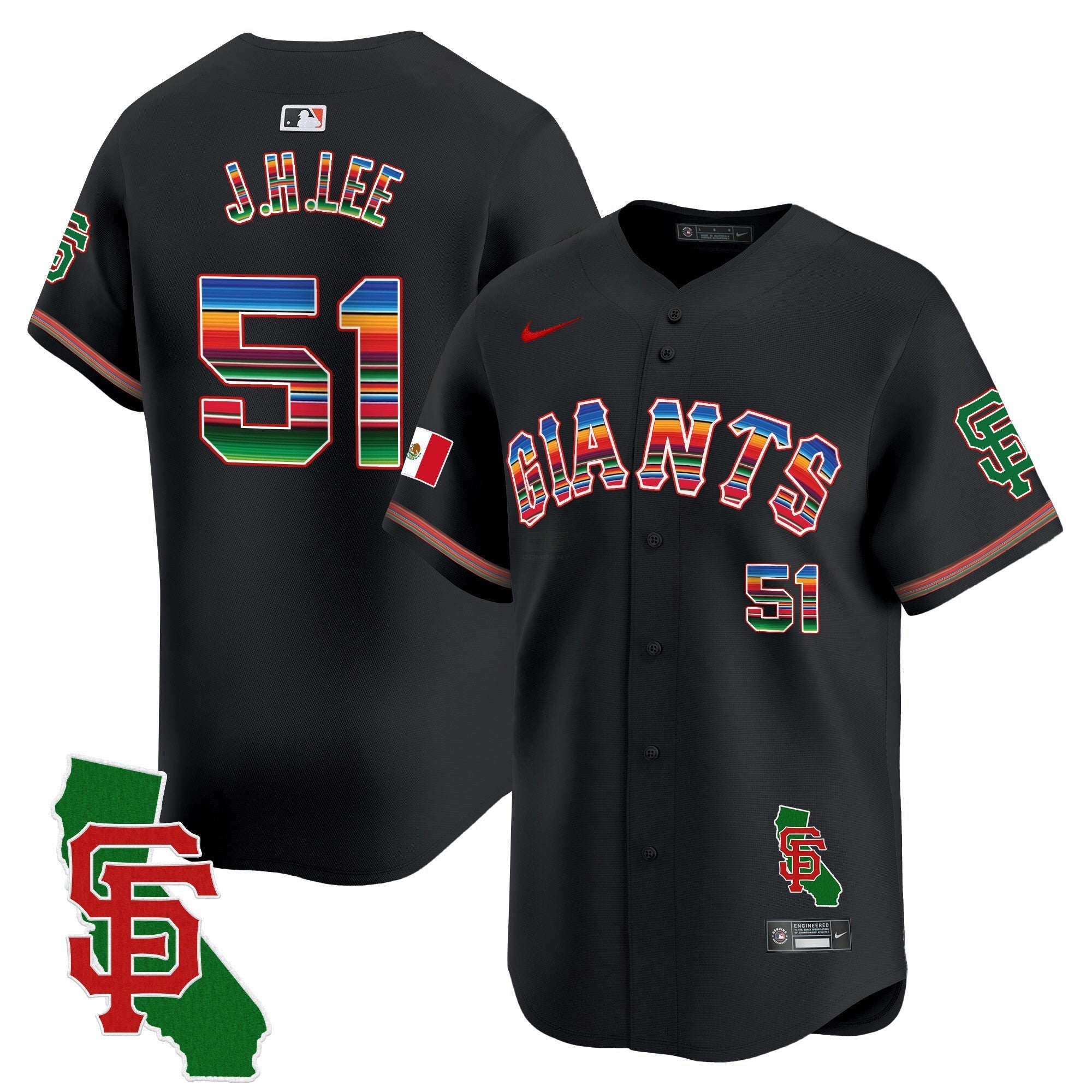 Camisa MLB Men’s San Francisco Mexico California Patch Vapor Premier Limited Jersey