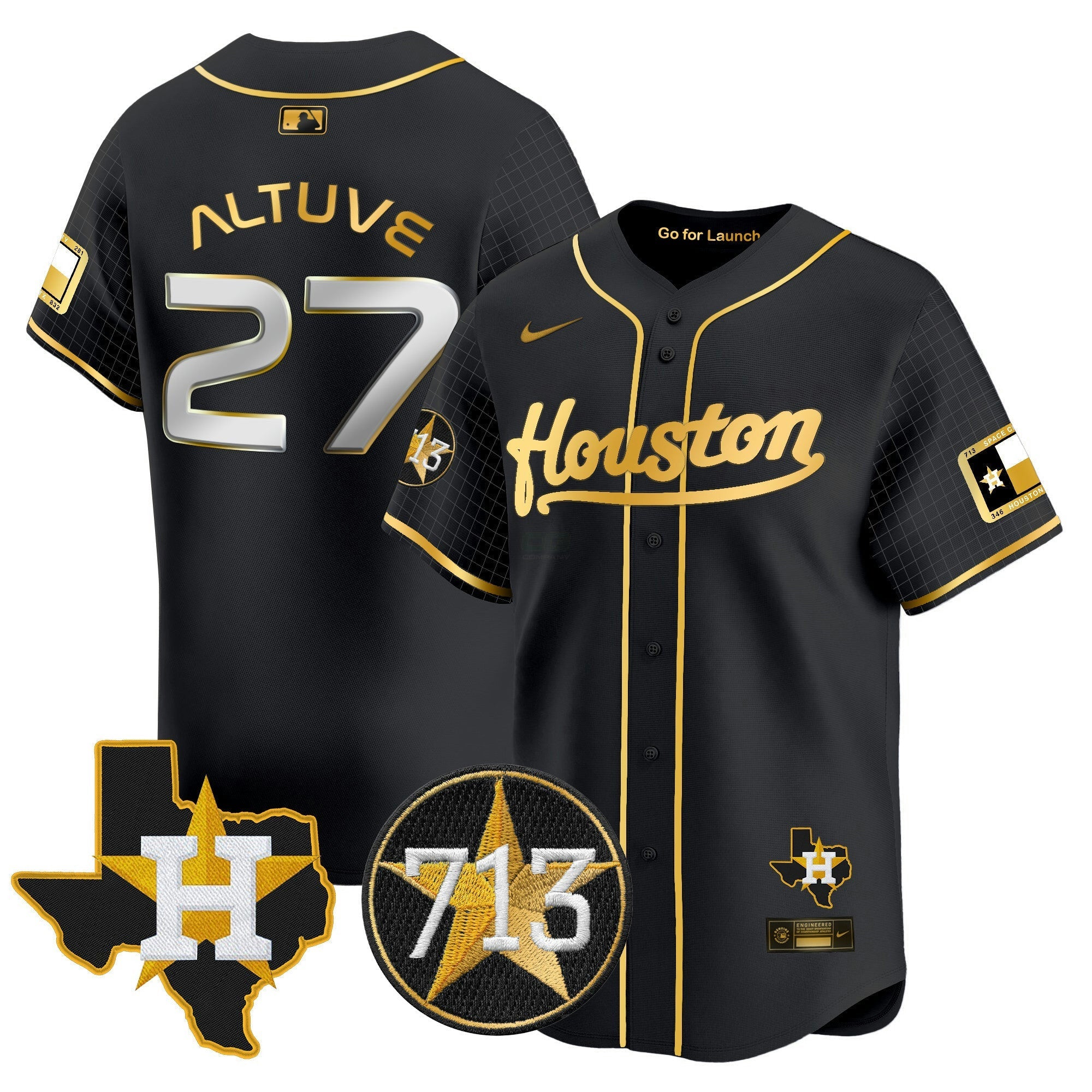 Camisa MLB Men’s Space City 713 Patch Vapor Premier Limited Jersey