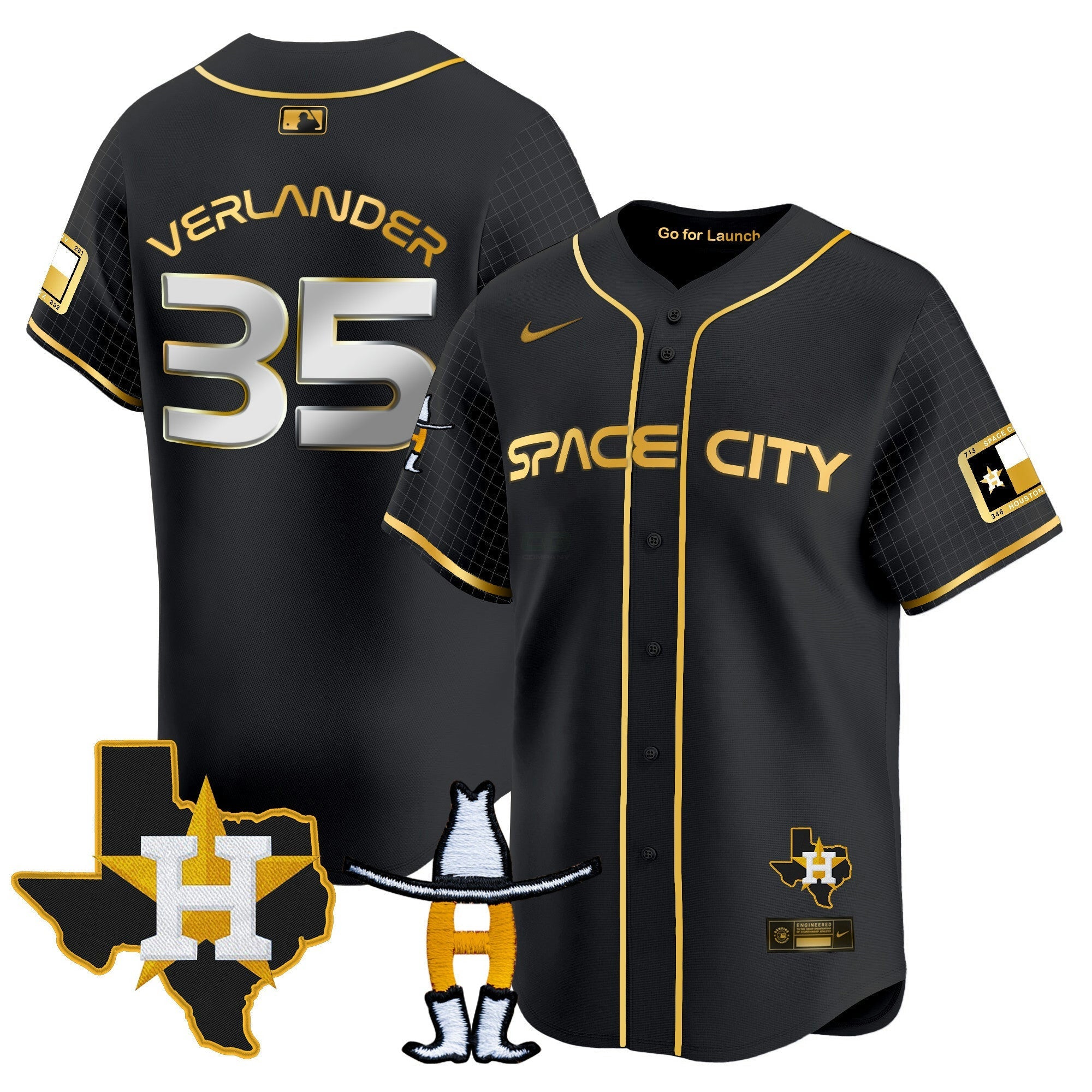 Camisa MLB Men’s Space City Texas Patch Vapor Premier Limited Jersey