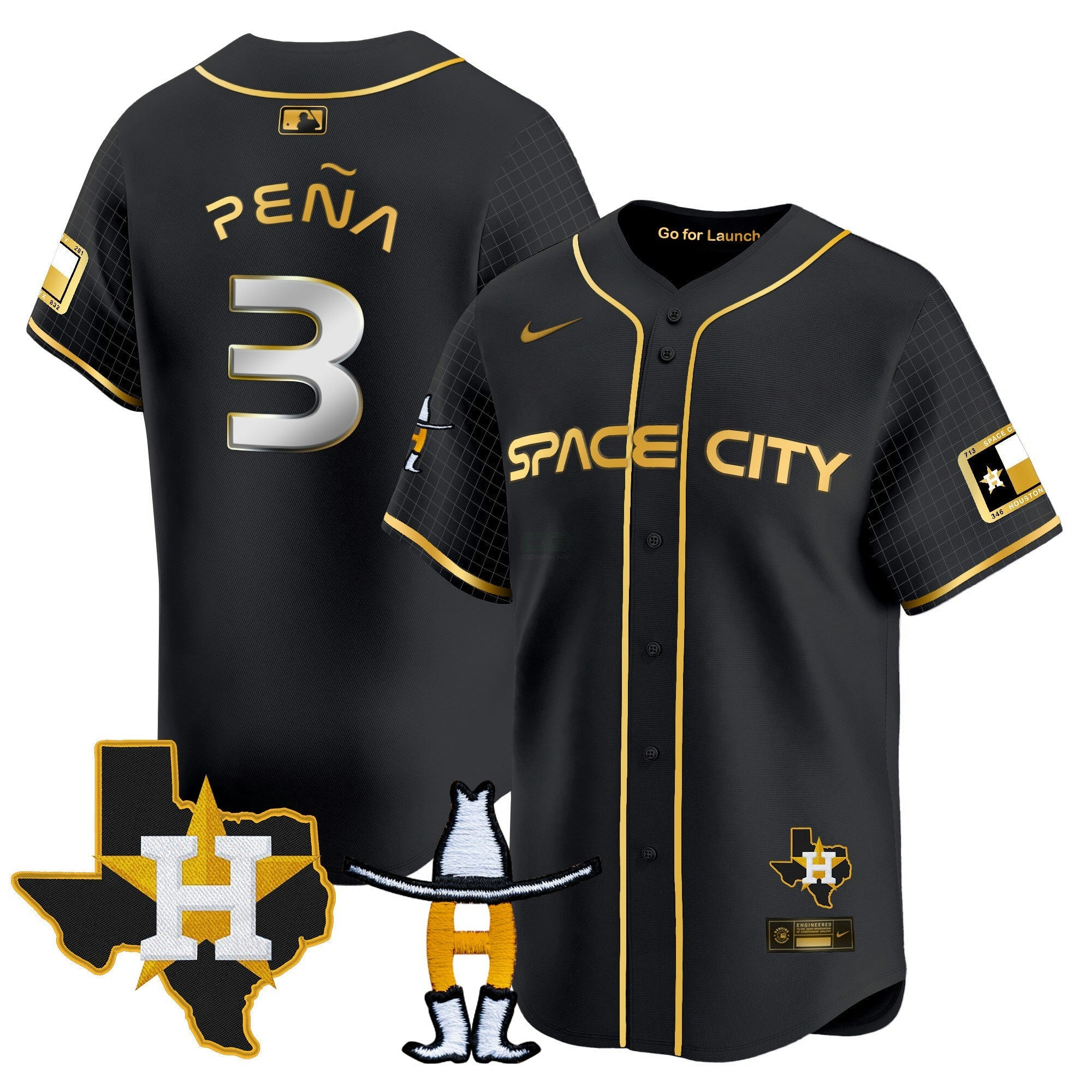 Camisa MLB Men’s Space City Texas Patch Vapor Premier Limited Jersey