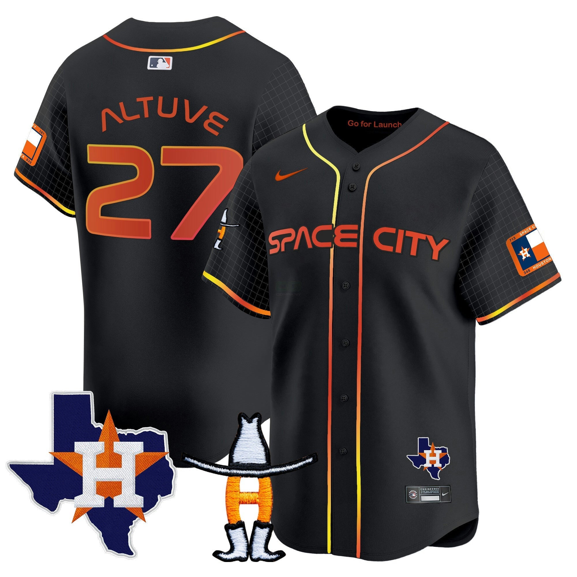 Camisa MLB Men’s Space City Texas Patch Vapor Premier Limited Jersey