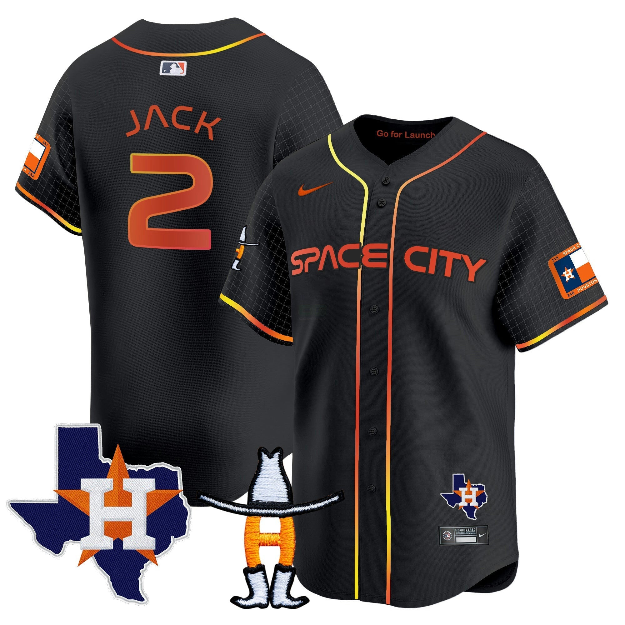 Camisa MLB Men’s Space City Texas Patch Vapor Premier Limited Jersey