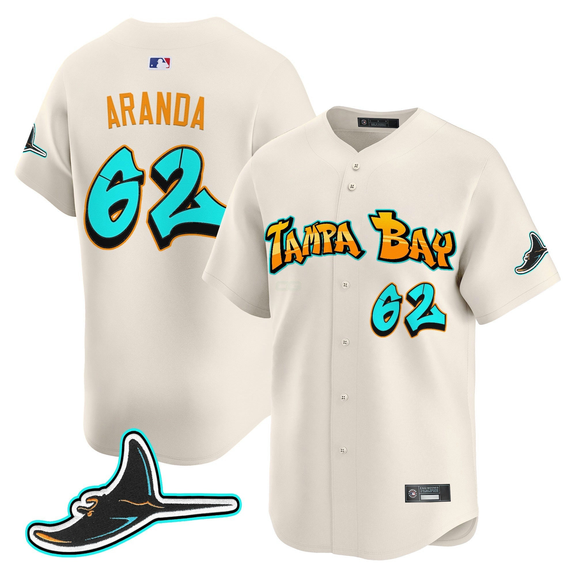 Camisa MLB Men’s Tampa Bay ‘Graffiti Gulfside Edition’ Vapor Premier Limited Jersey