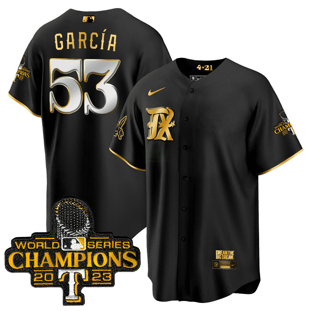 Camisa MLB Men’s Texas 2023 World Series Champions City Connect Cool Dourada Jersey V2